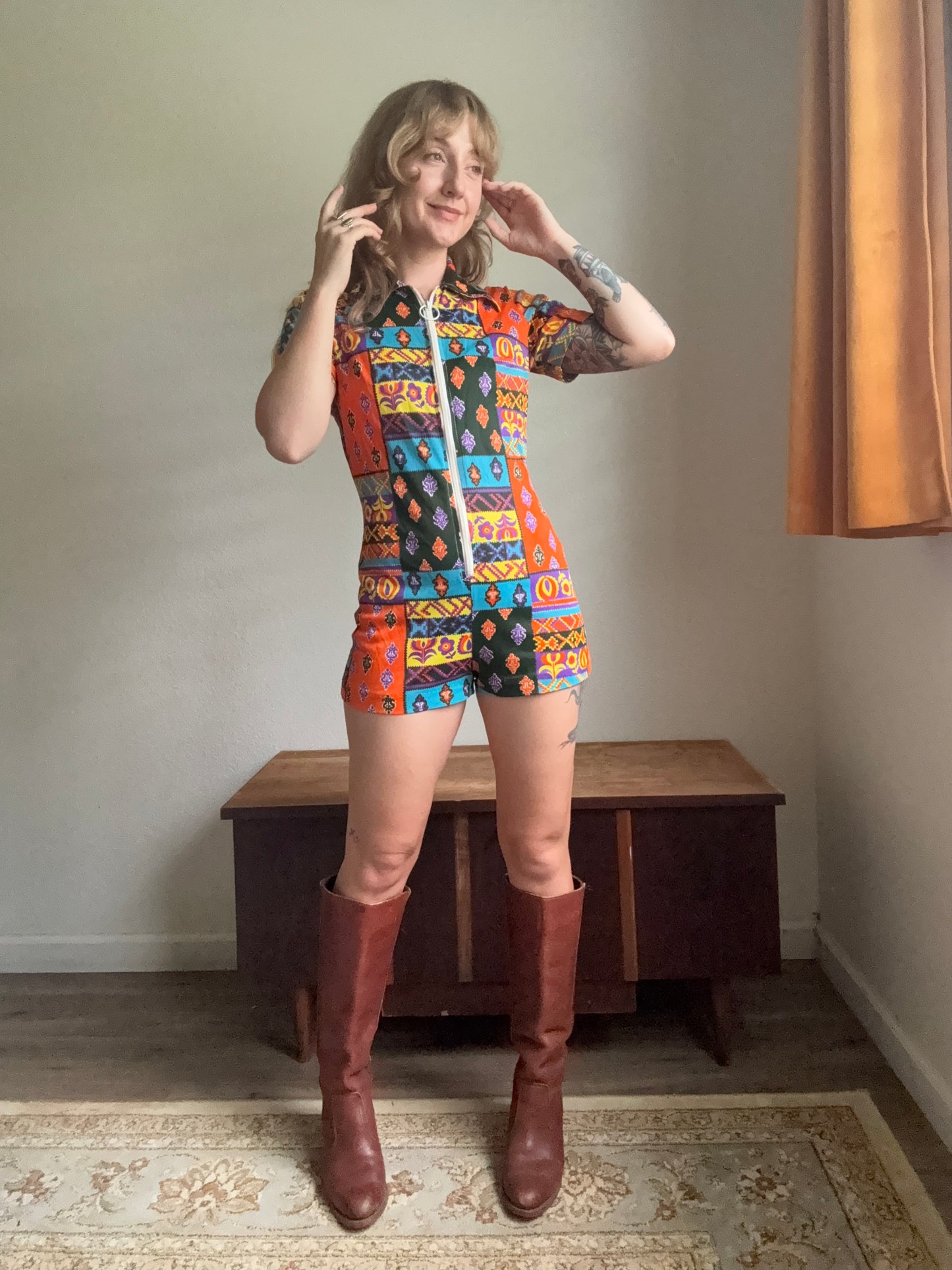 1970s Abstract pattern Romper XS/S