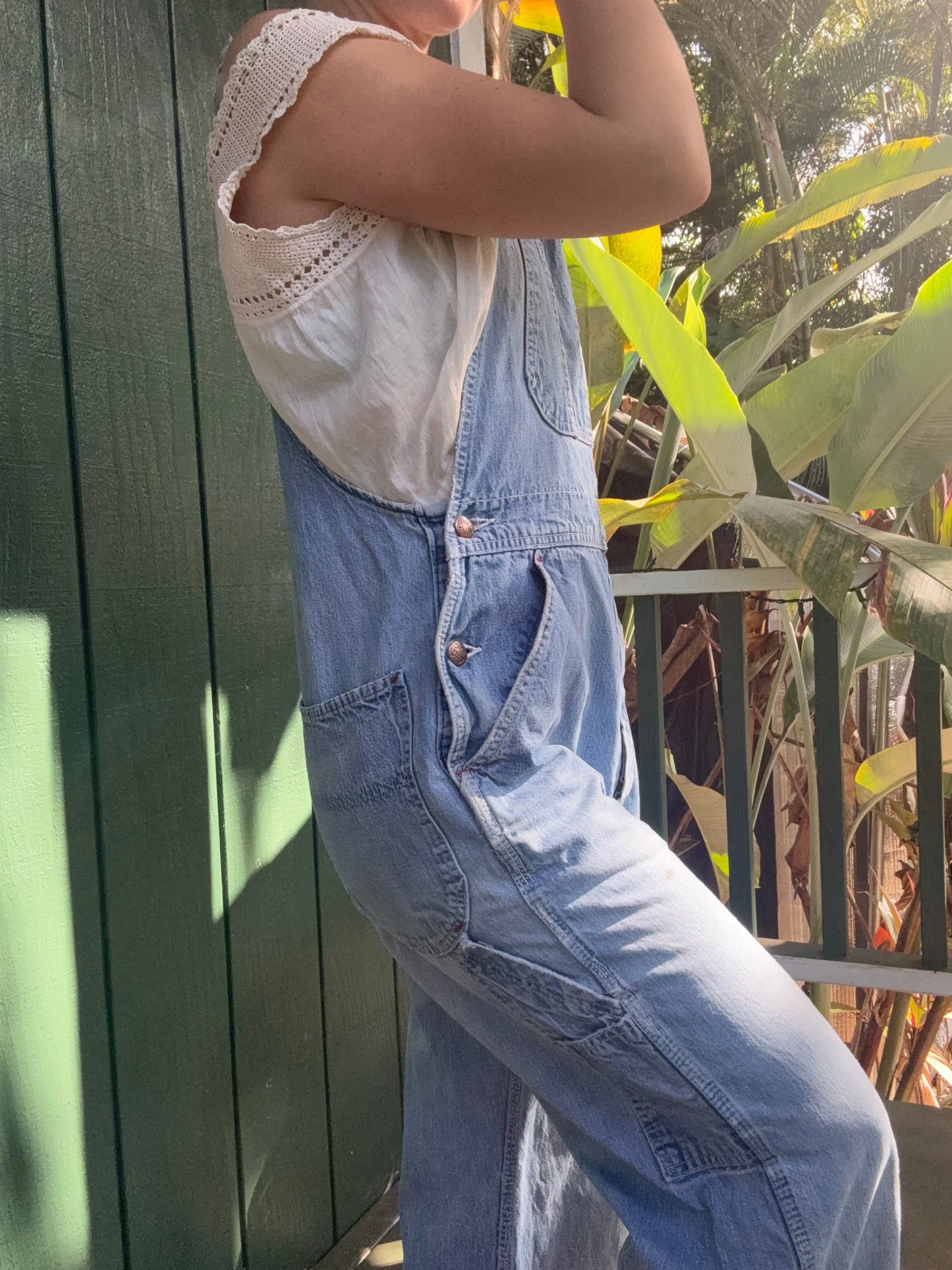 1970s Big Mac light wash denim overalls 32”x31”