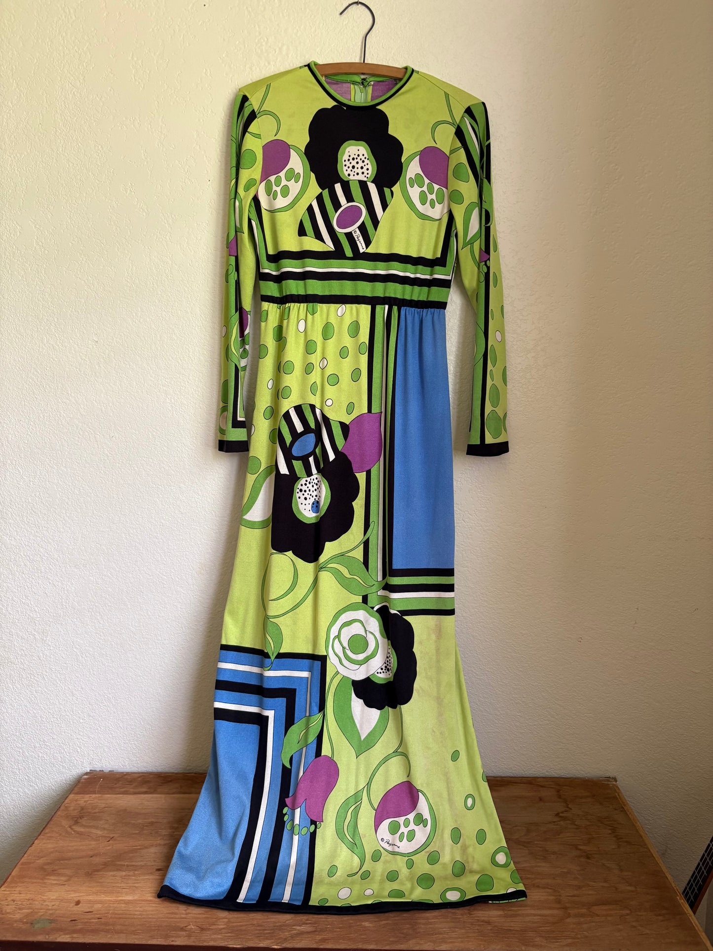 1970s Paganne Designer Mod Designer Op-Art Knit Dress