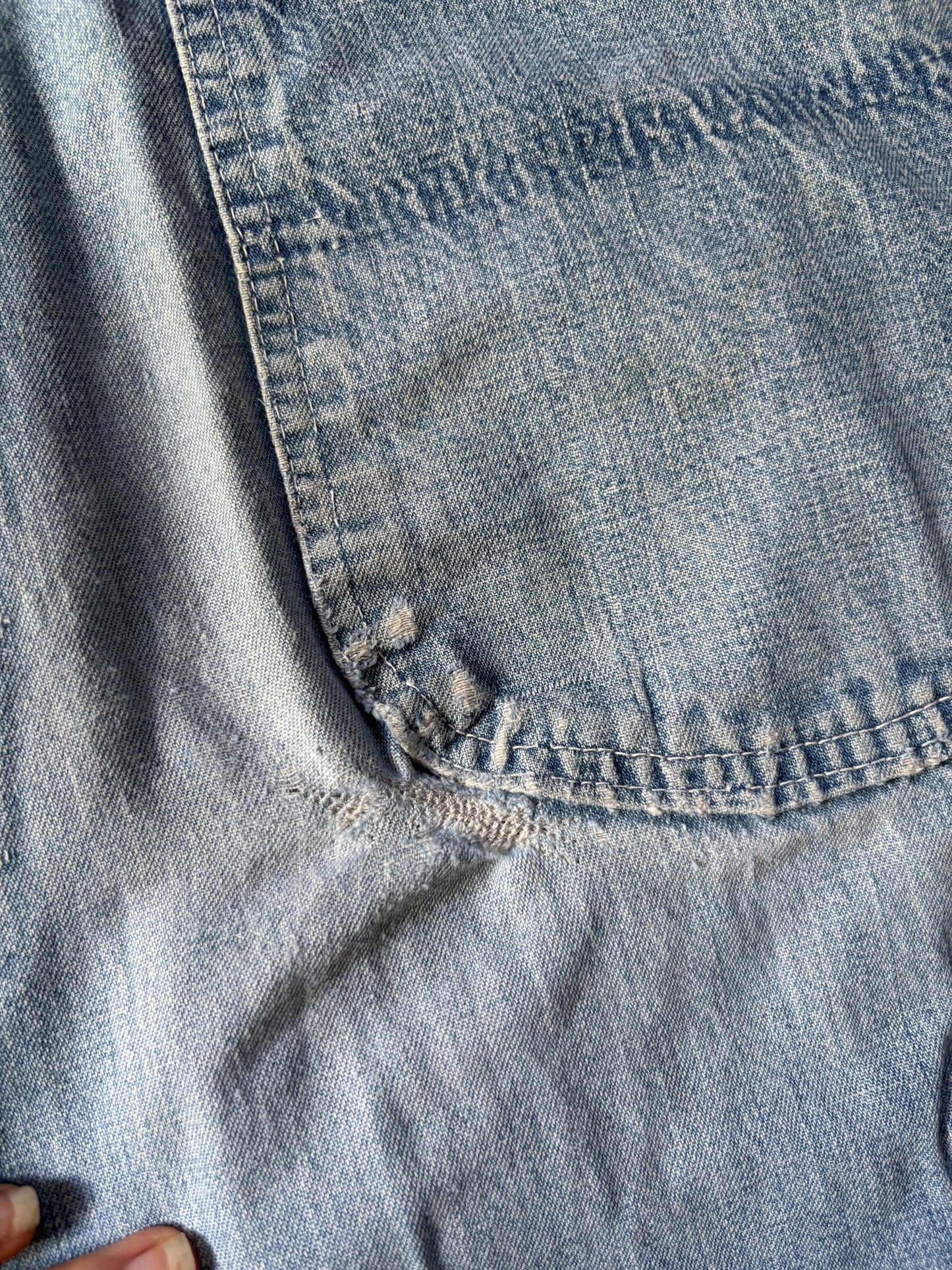 1970s Big Mac light wash denim overalls 32”x31”