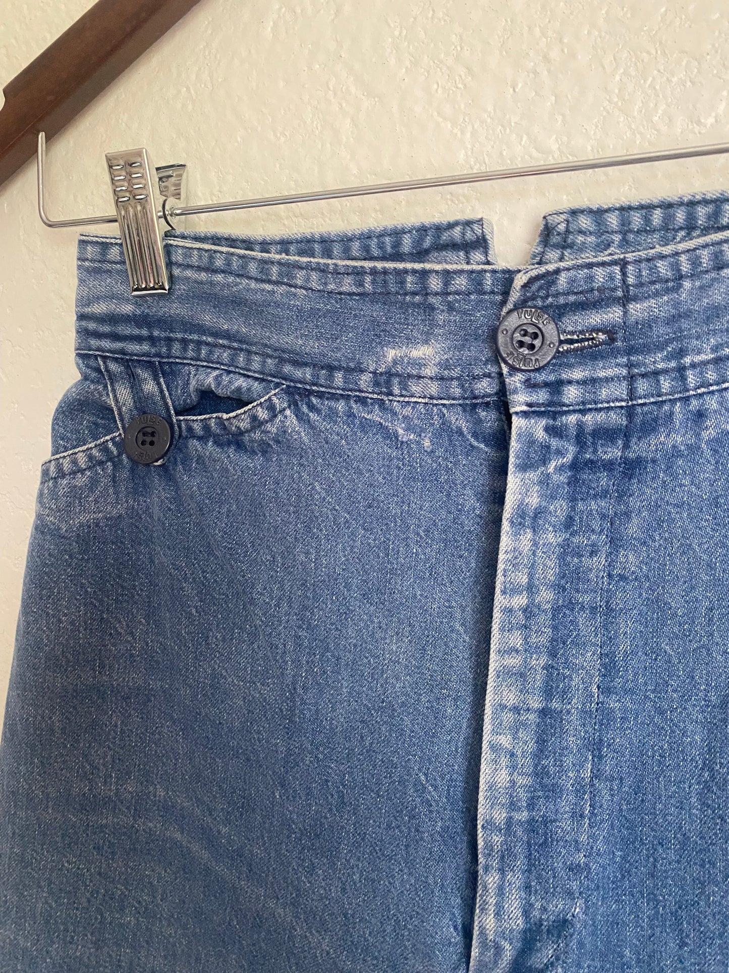 1970s Pulse Denim Bellbottom jeans 26x33