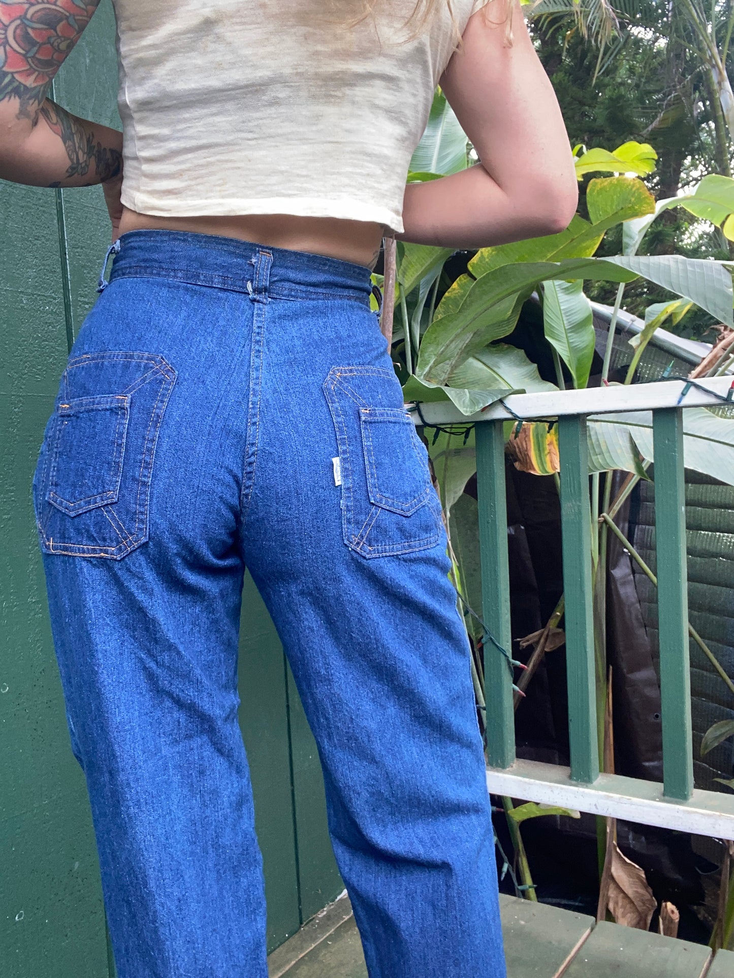 1970s March 1 high waist straight leg denim jeans 29x32