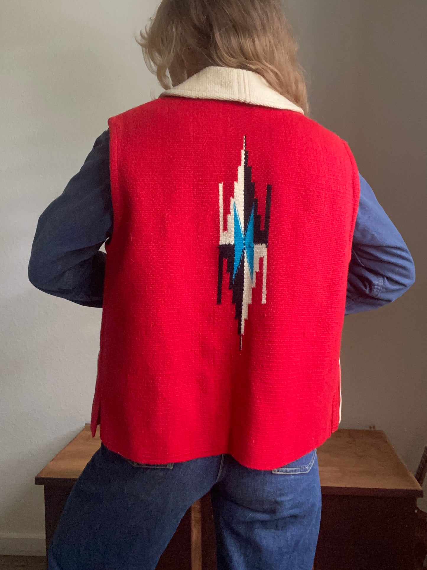 1970s two tone Ortega’s Chimayo Vest with Collar 42