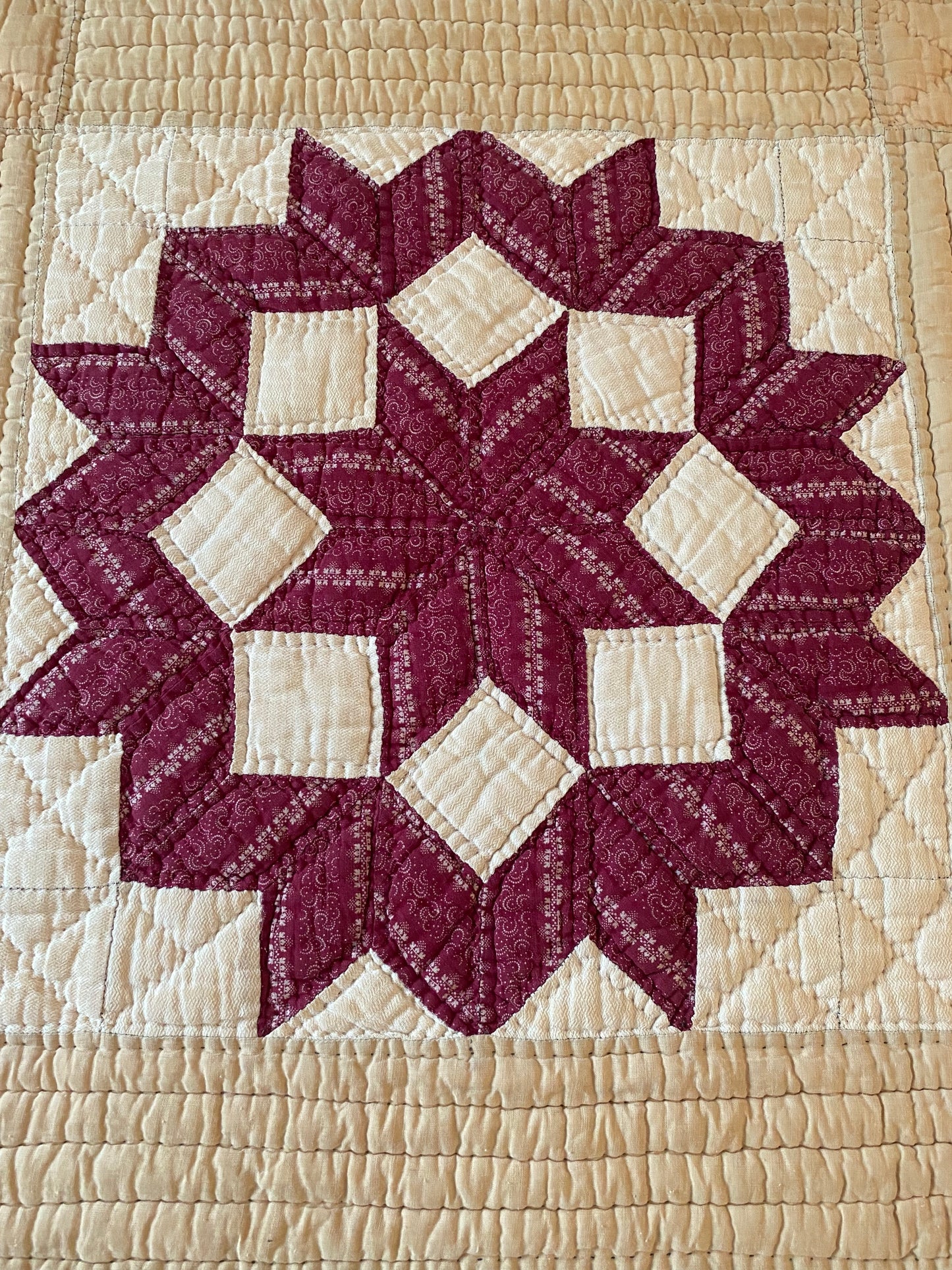 Antique 1910 Broken Star Quilt