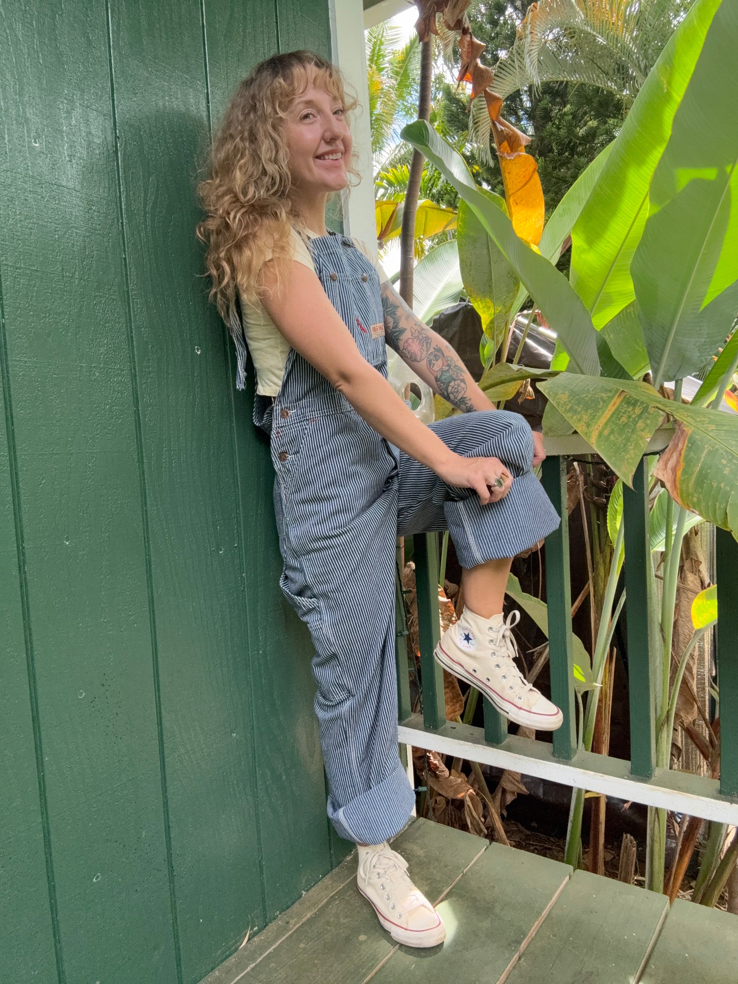 1990s Big Mac Hickory Stripe squarebak Overalls 34 x 32