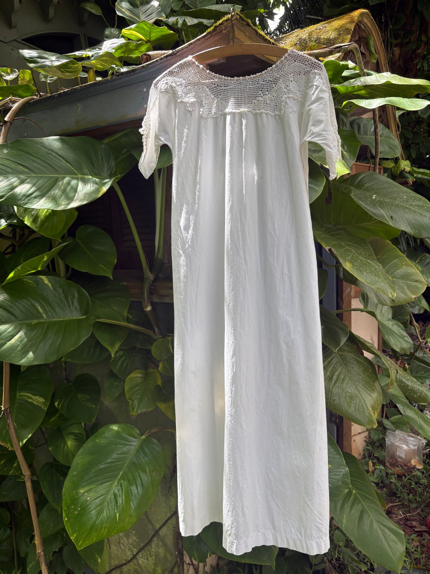 Early 1900s Antique Edwardian Hand Crochet Cotton Gown
