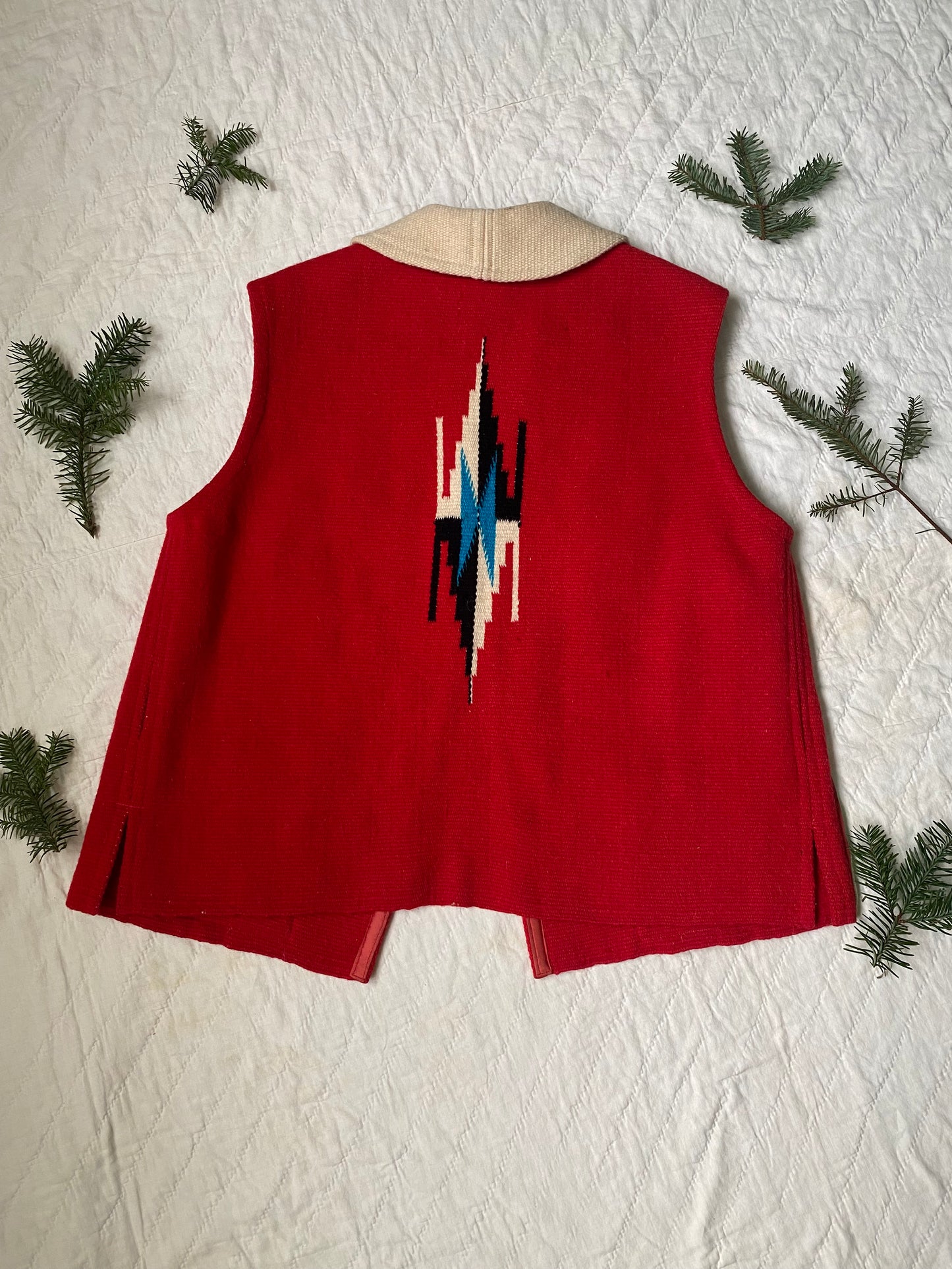 1970s two tone Ortega’s Chimayo Vest with Collar 42