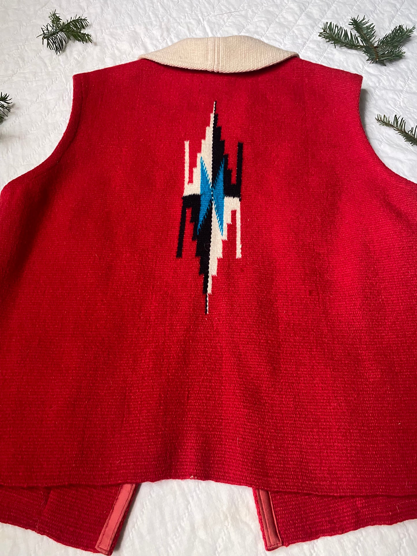 1970s two tone Ortega’s Chimayo Vest with Collar 42