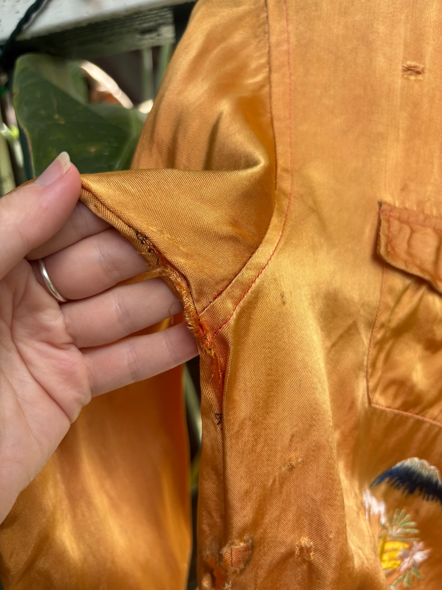 1940s or 1950s WWII Souvenir Sukajan Japan Embroidered Satin Jacket Small