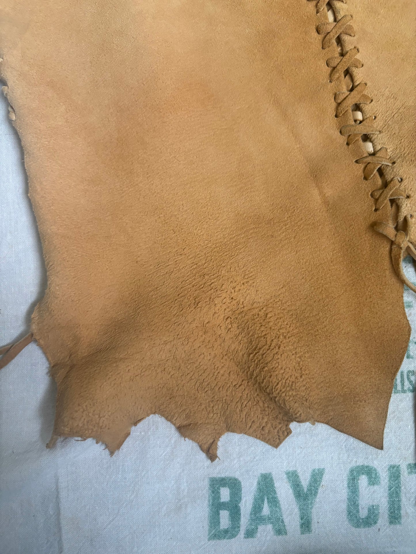 1970s Buck Skin Deer Leather Tank Top Small Medium