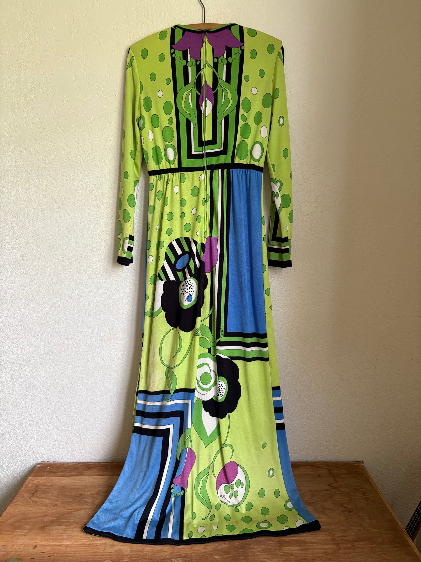 1970s Paganne Designer Mod Designer Op-Art Knit Dress