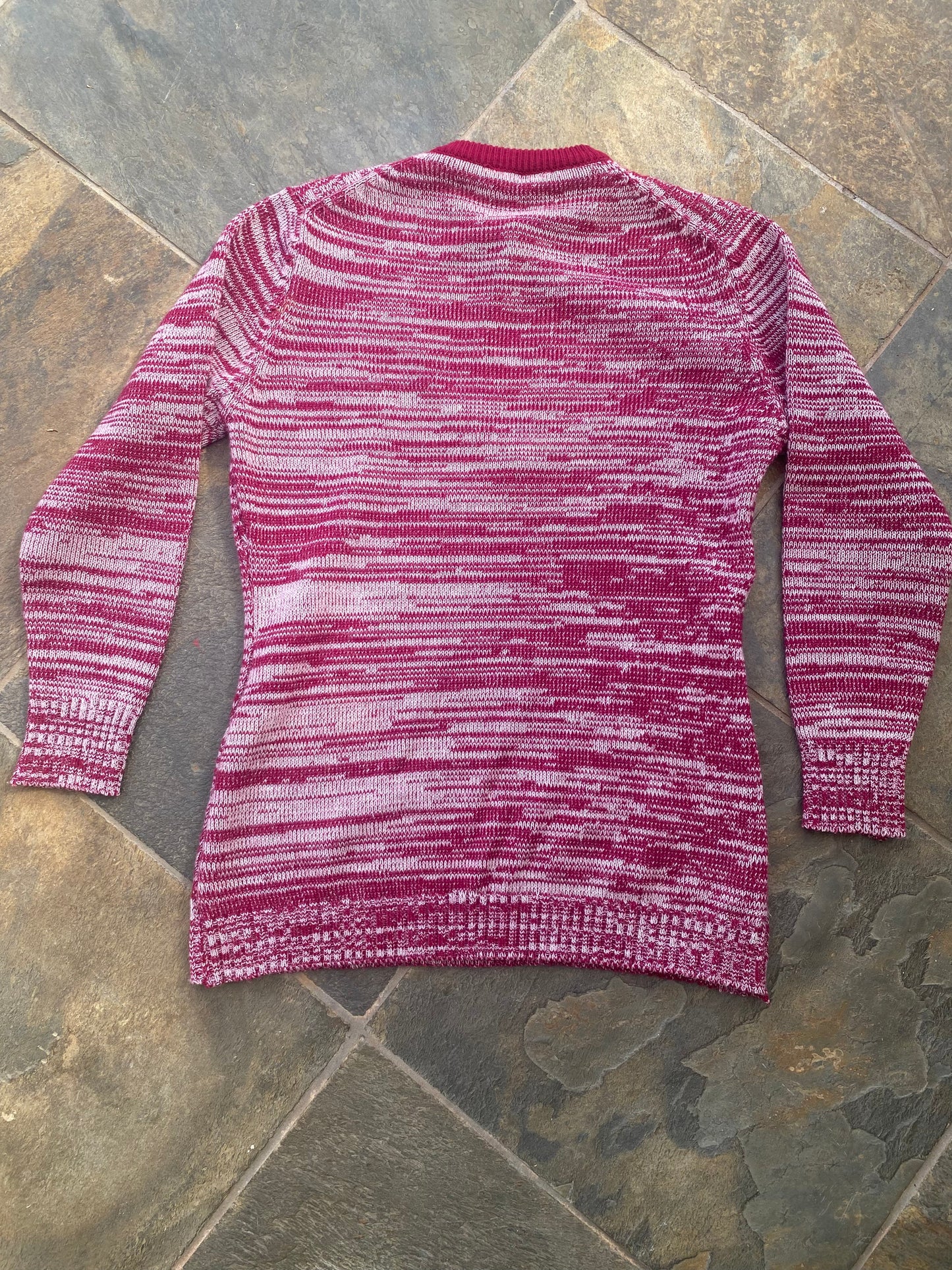 1970s Red Space Dye Acrylic Sweater