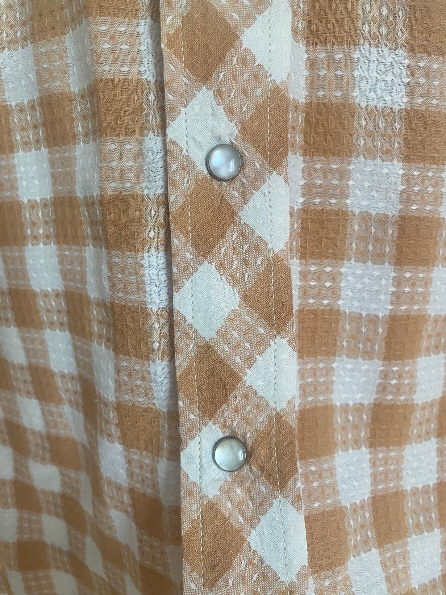 1950s Miller Western Wear sawtooth pearl snap plaid button up shirt Small/ Medium