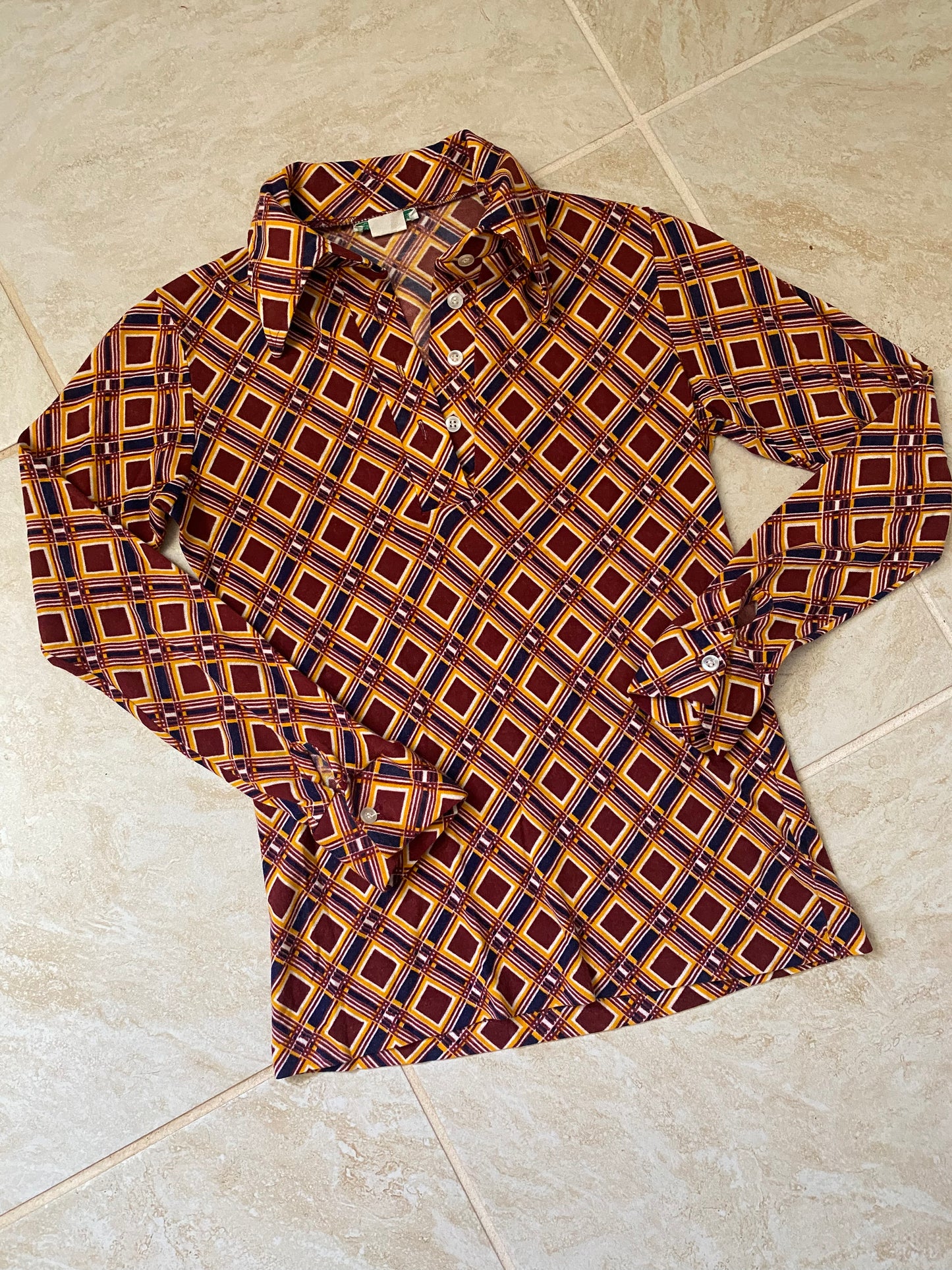 1970s Sears Bazaar Geometric Blouse