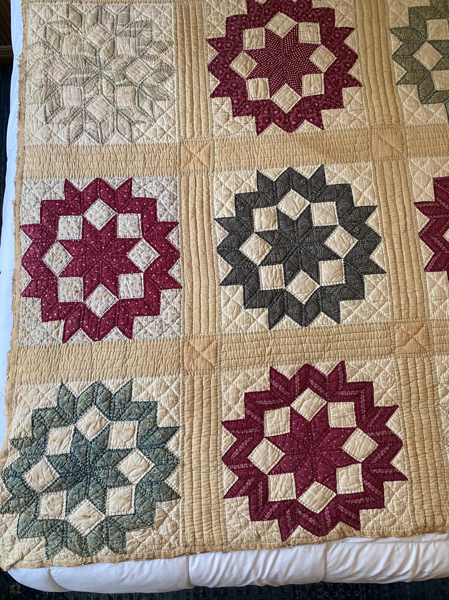 Antique 1910 Broken Star Quilt