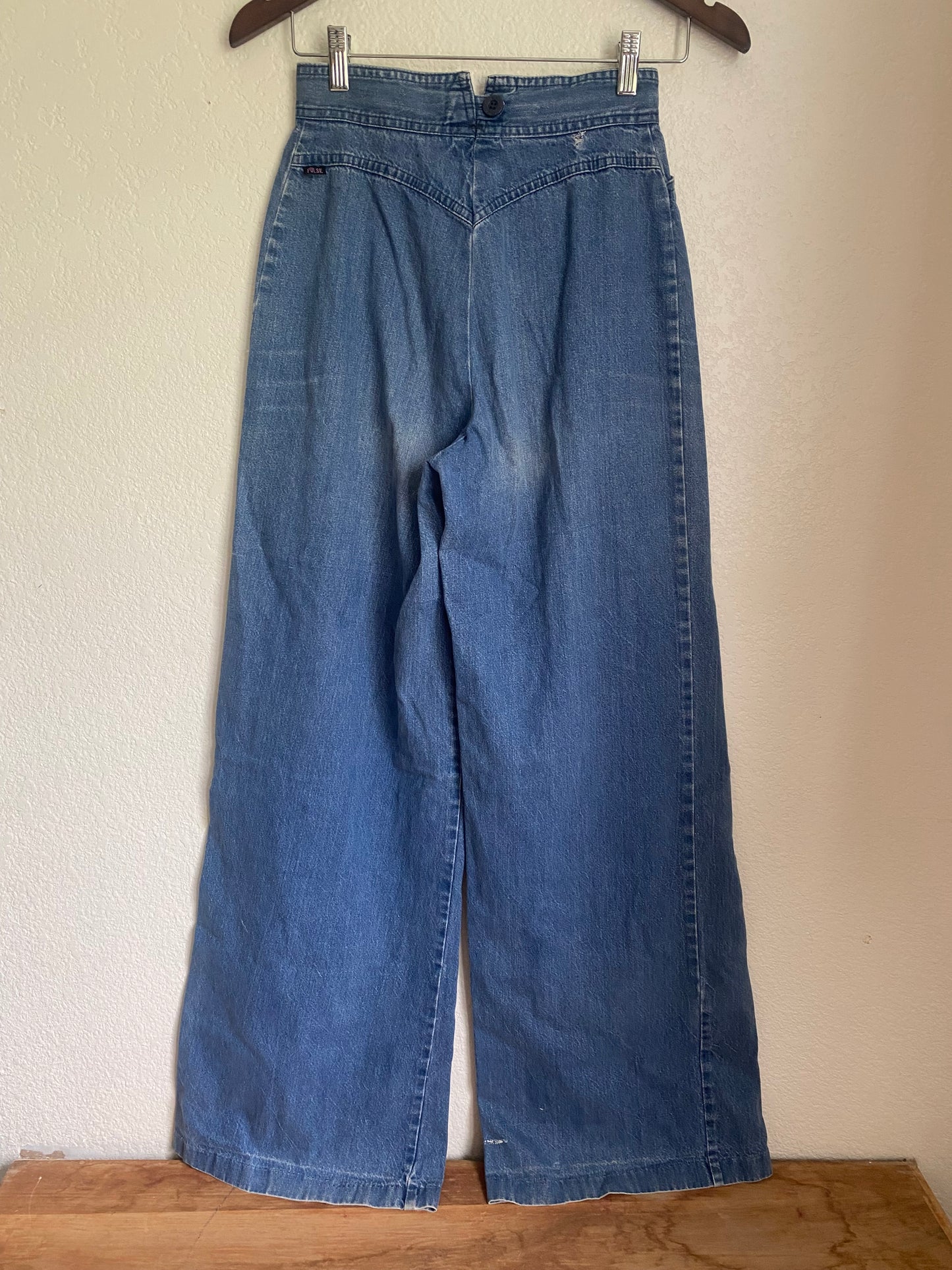 1970s Pulse Denim Bellbottom jeans 26x33