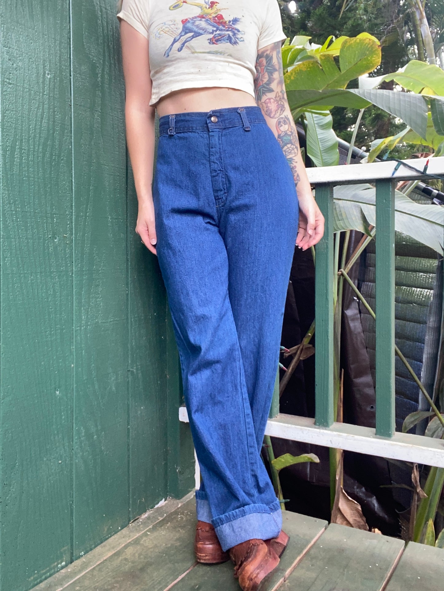 1970s March 1 high waist straight leg denim jeans 29x32