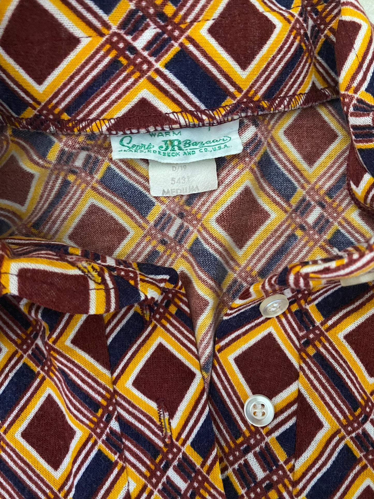 1970s Sears Bazaar Geometric Blouse