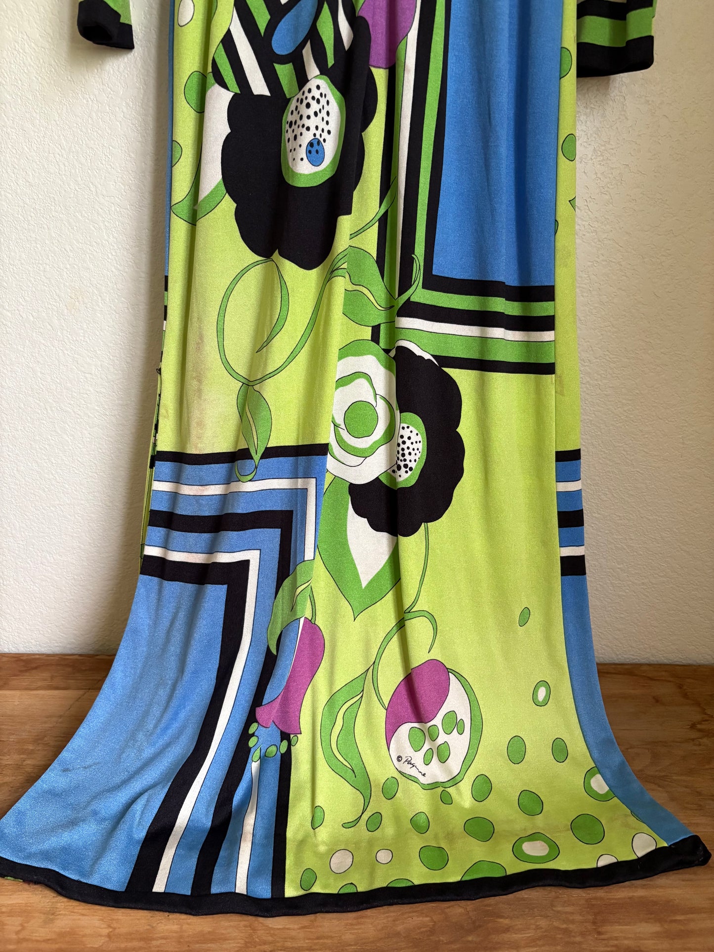 1970s Paganne Designer Mod Designer Op-Art Knit Dress