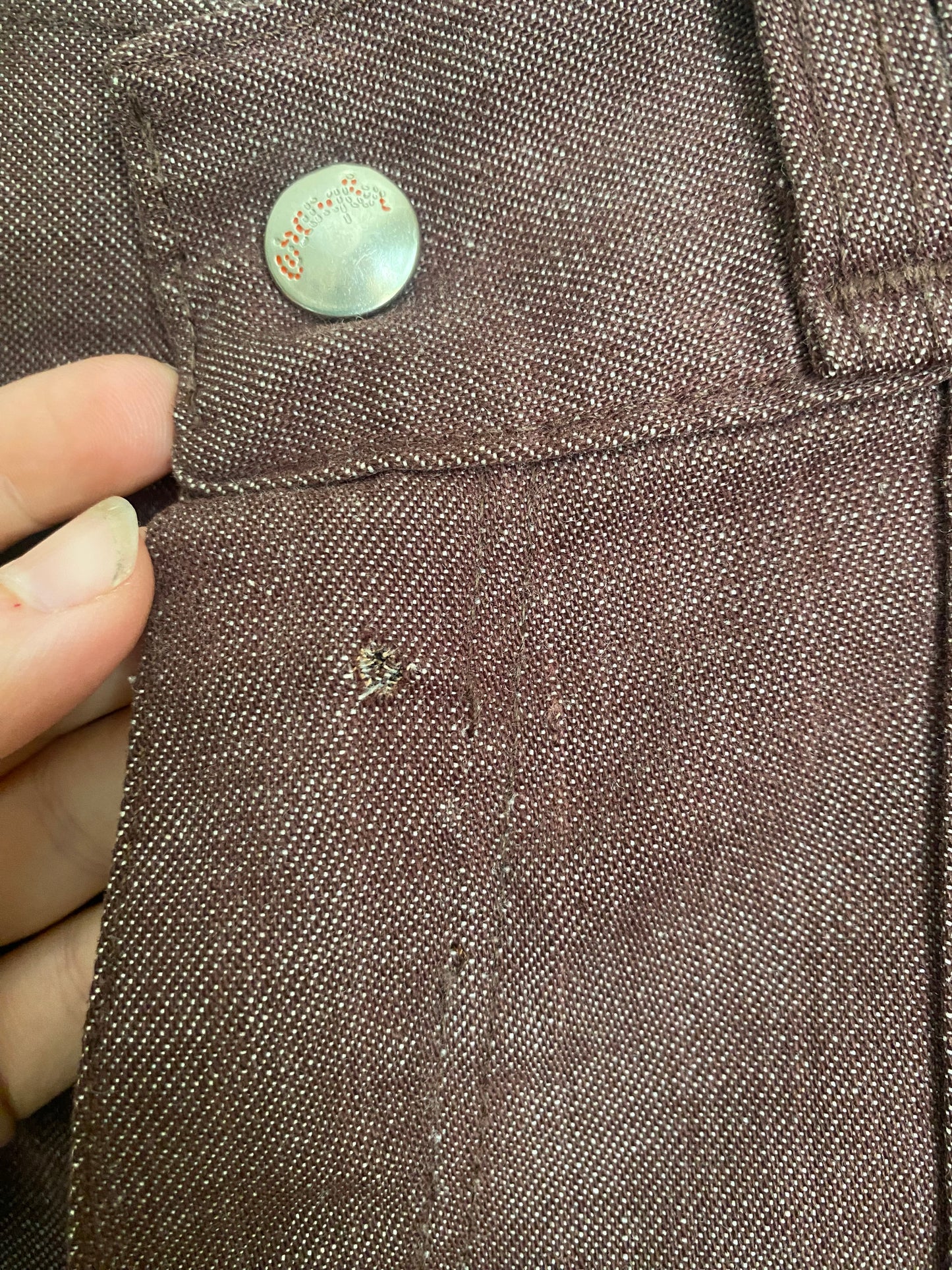 1970s brown Wrangler high rise bell bottom pants 26” waist