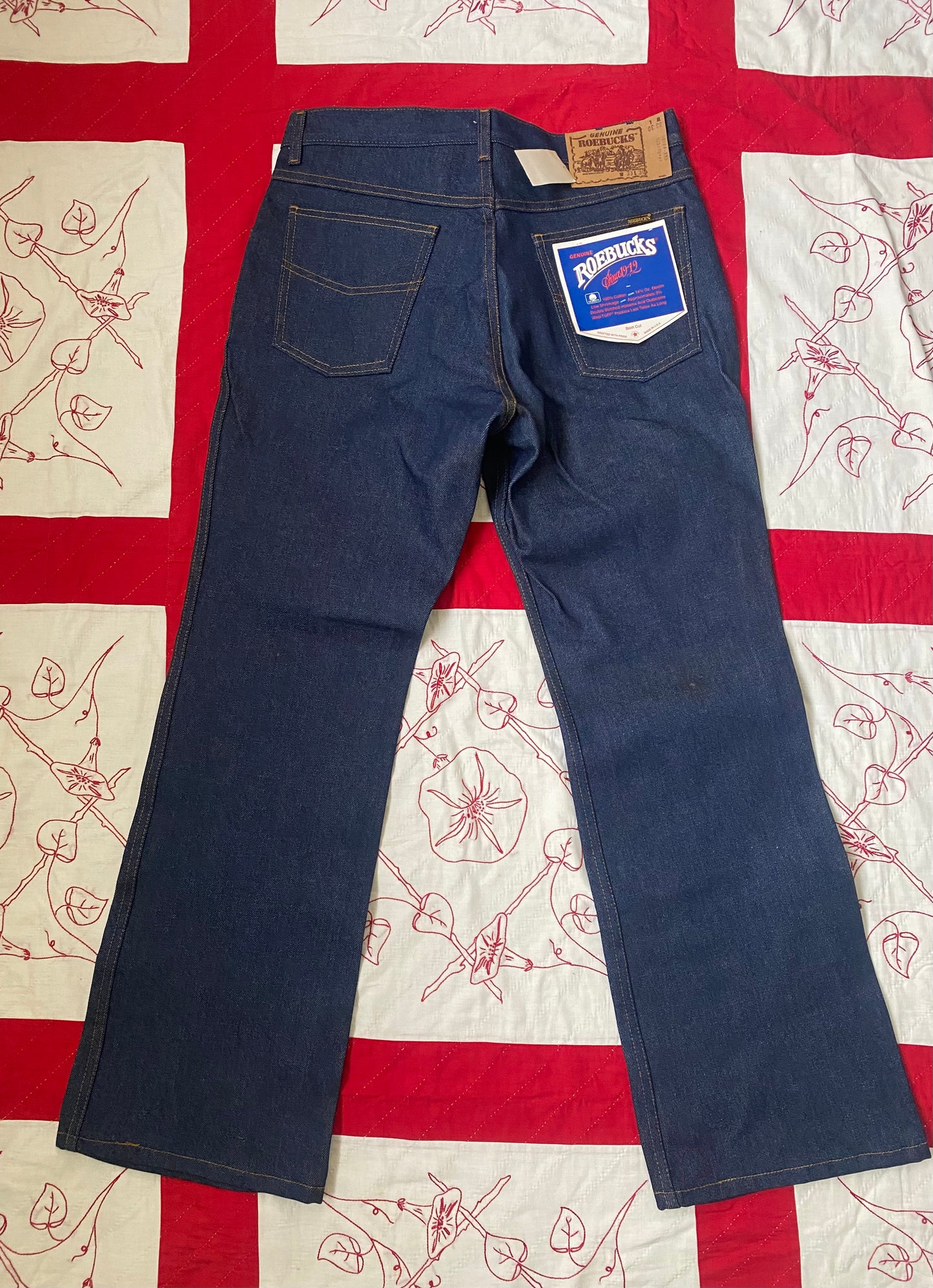 1980s Deadstock Sears Roebucks dark wash denim 33x30