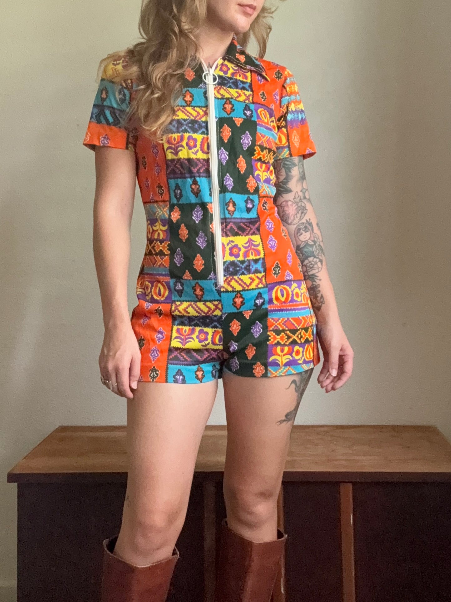 1970s Abstract pattern Romper XS/S
