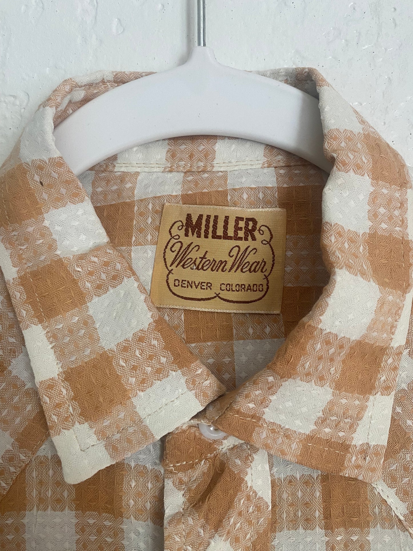 1950s Miller Western Wear sawtooth pearl snap plaid button up shirt Small/ Medium