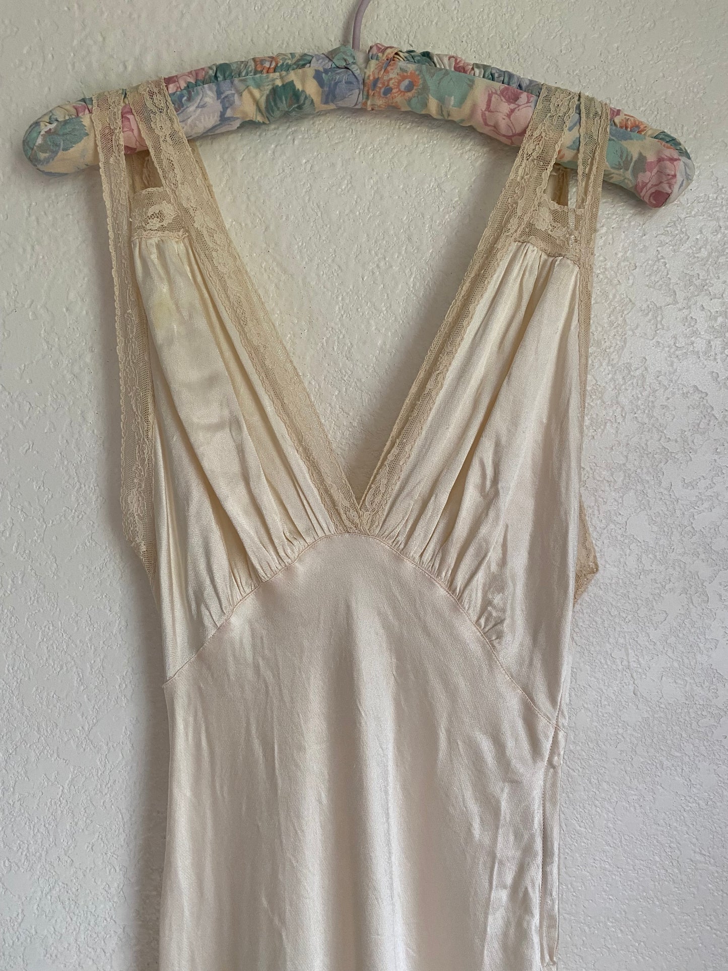 1930s 2 piece net tulle wedding gown and slip XS/S