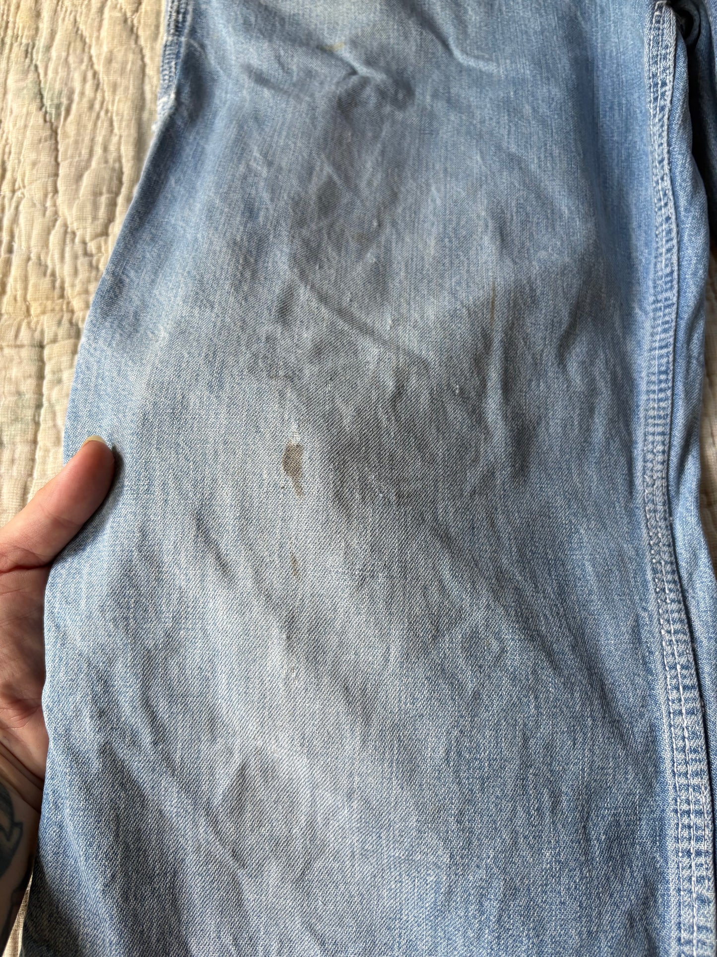 1970s Big Mac light wash denim overalls 32”x31”