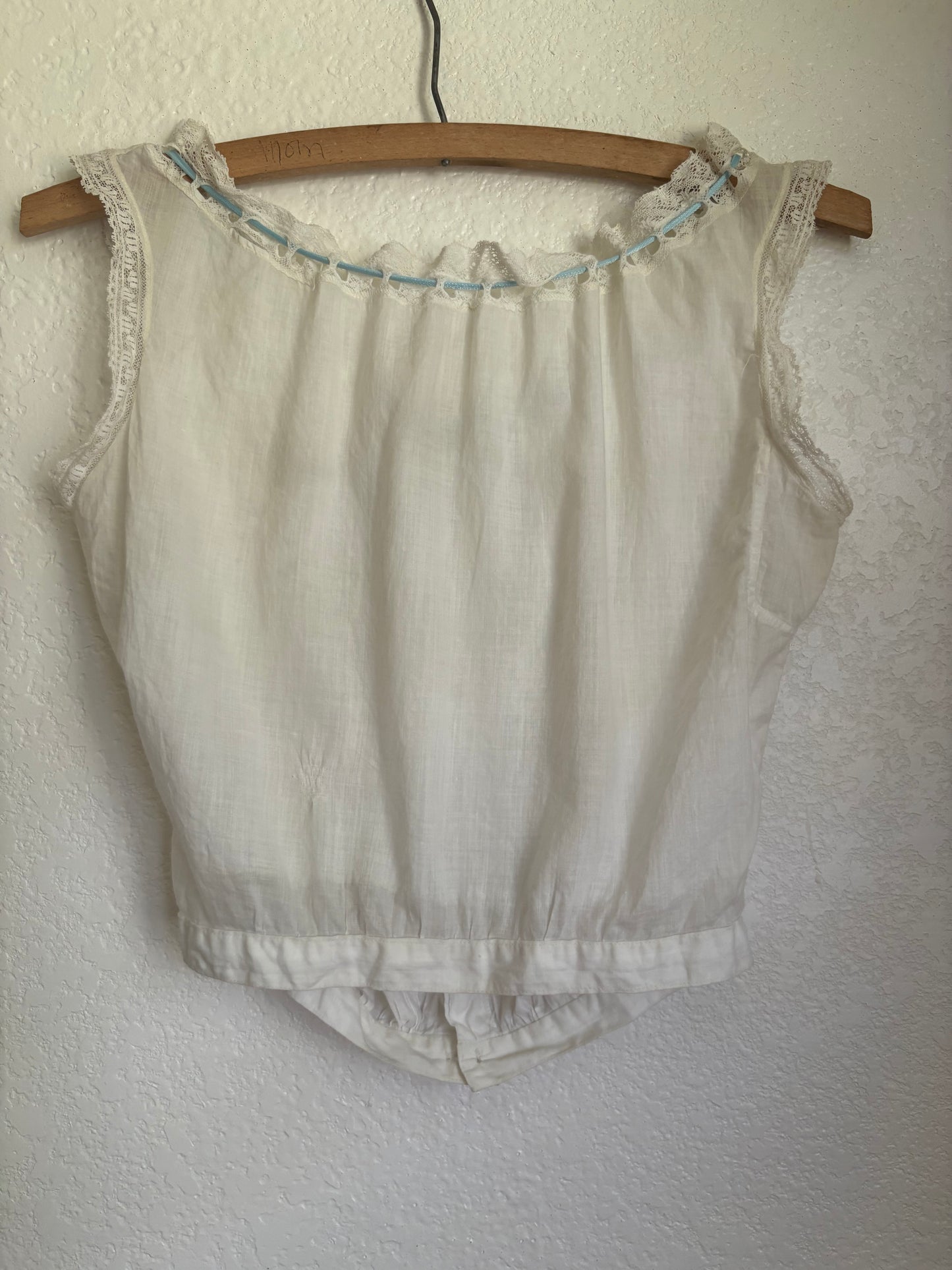 Antique Victorian 19th Century Corset Cover sleeveless top XS S