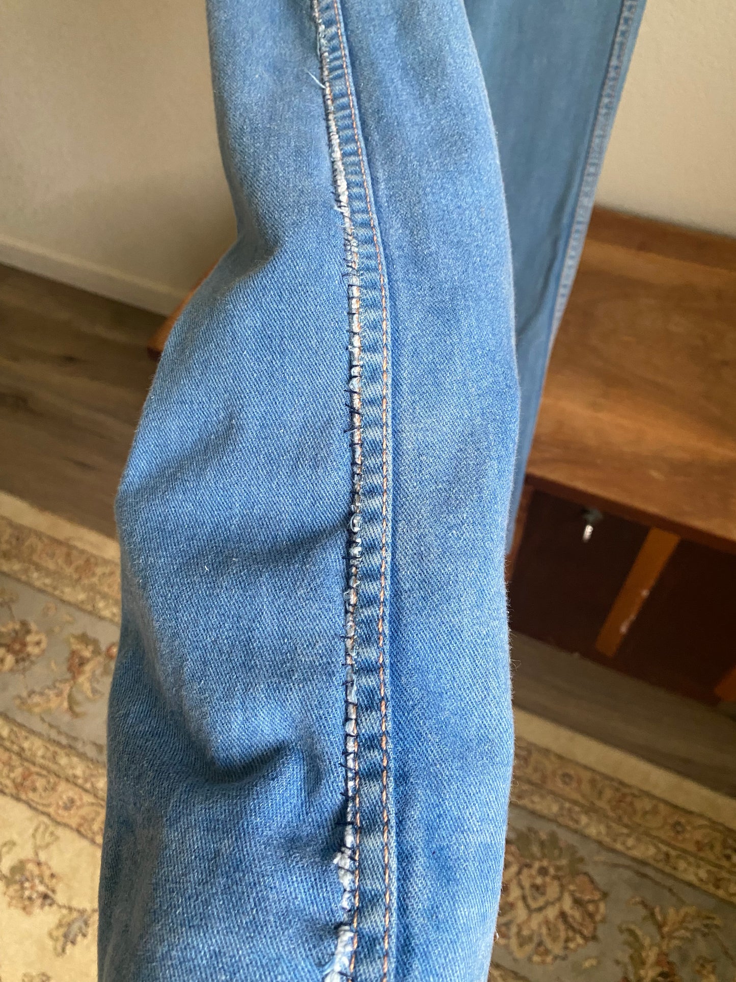 1970s Hang Ten denim overall low back jumpsuit