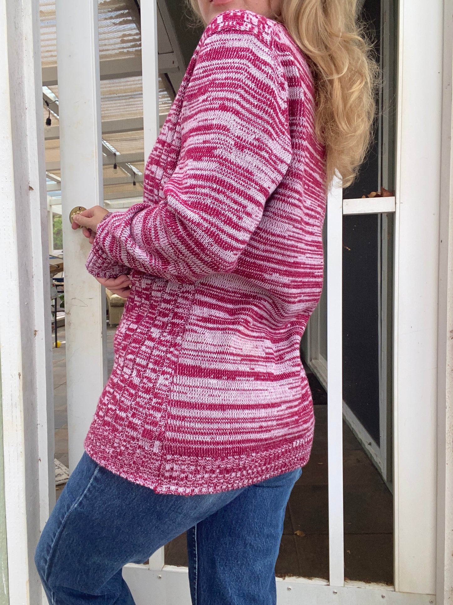 1970s Red Space Dye Acrylic Sweater