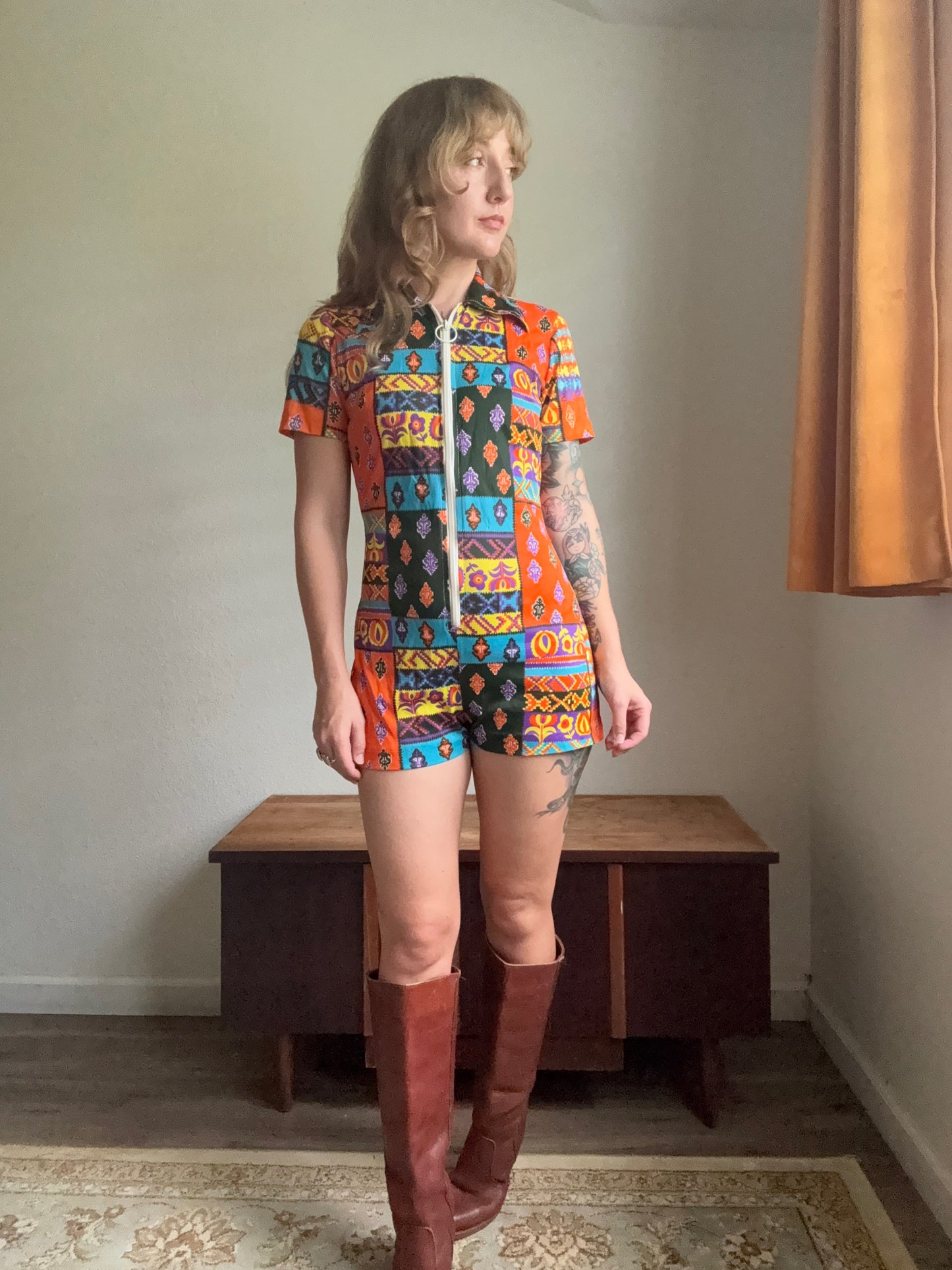 1970s Abstract pattern Romper XS/S