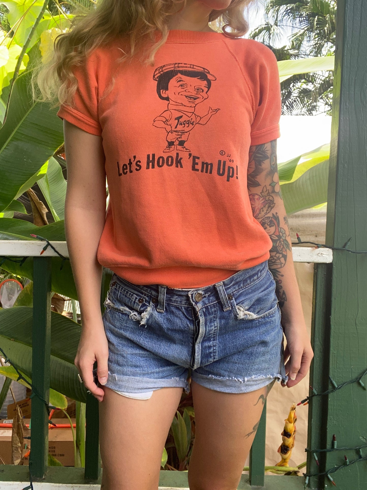 1960s Good Mocus Tuggie Records short sleeve sweatshirt 1969