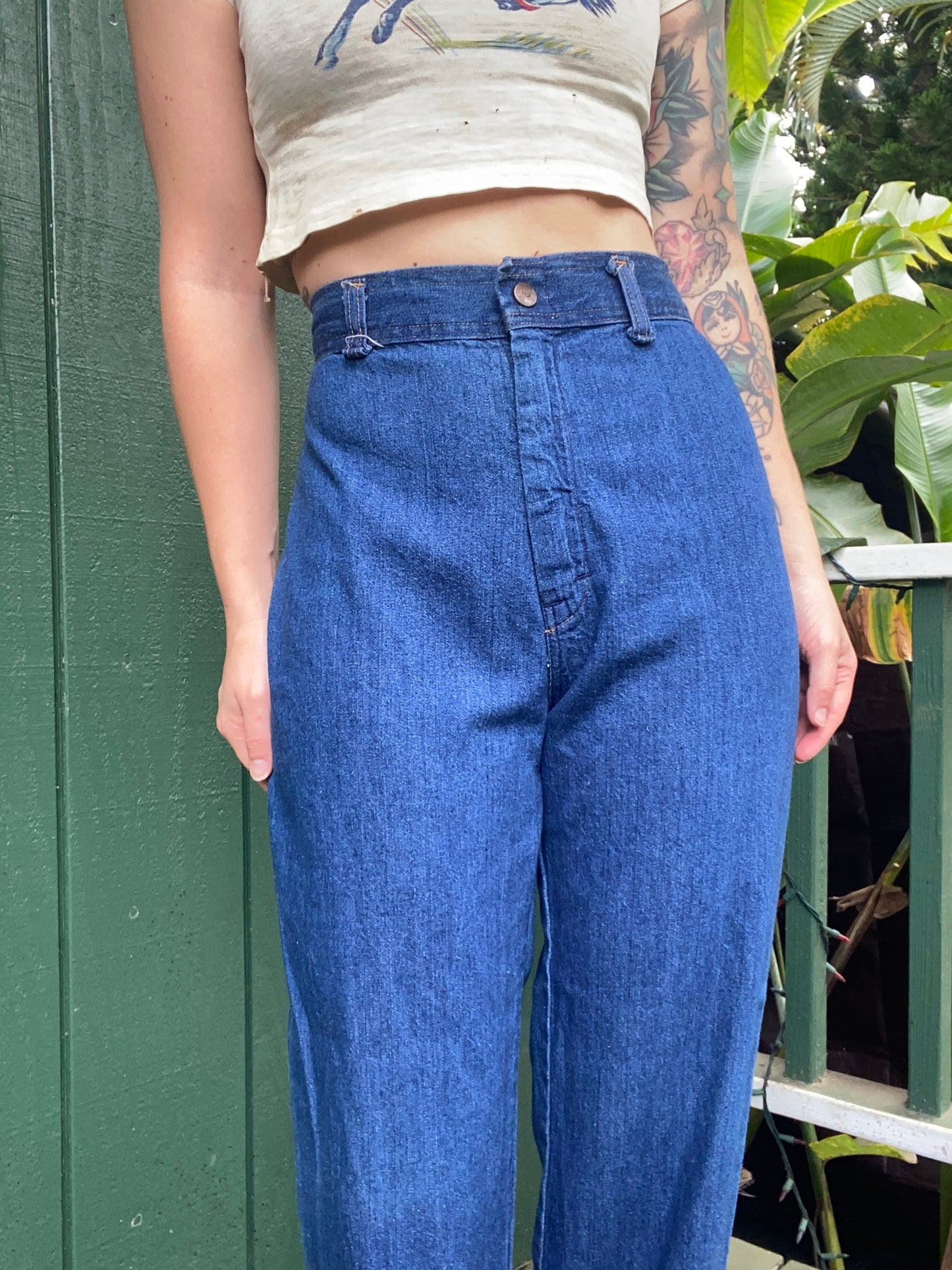 1970s March 1 high waist straight leg denim jeans 29x32