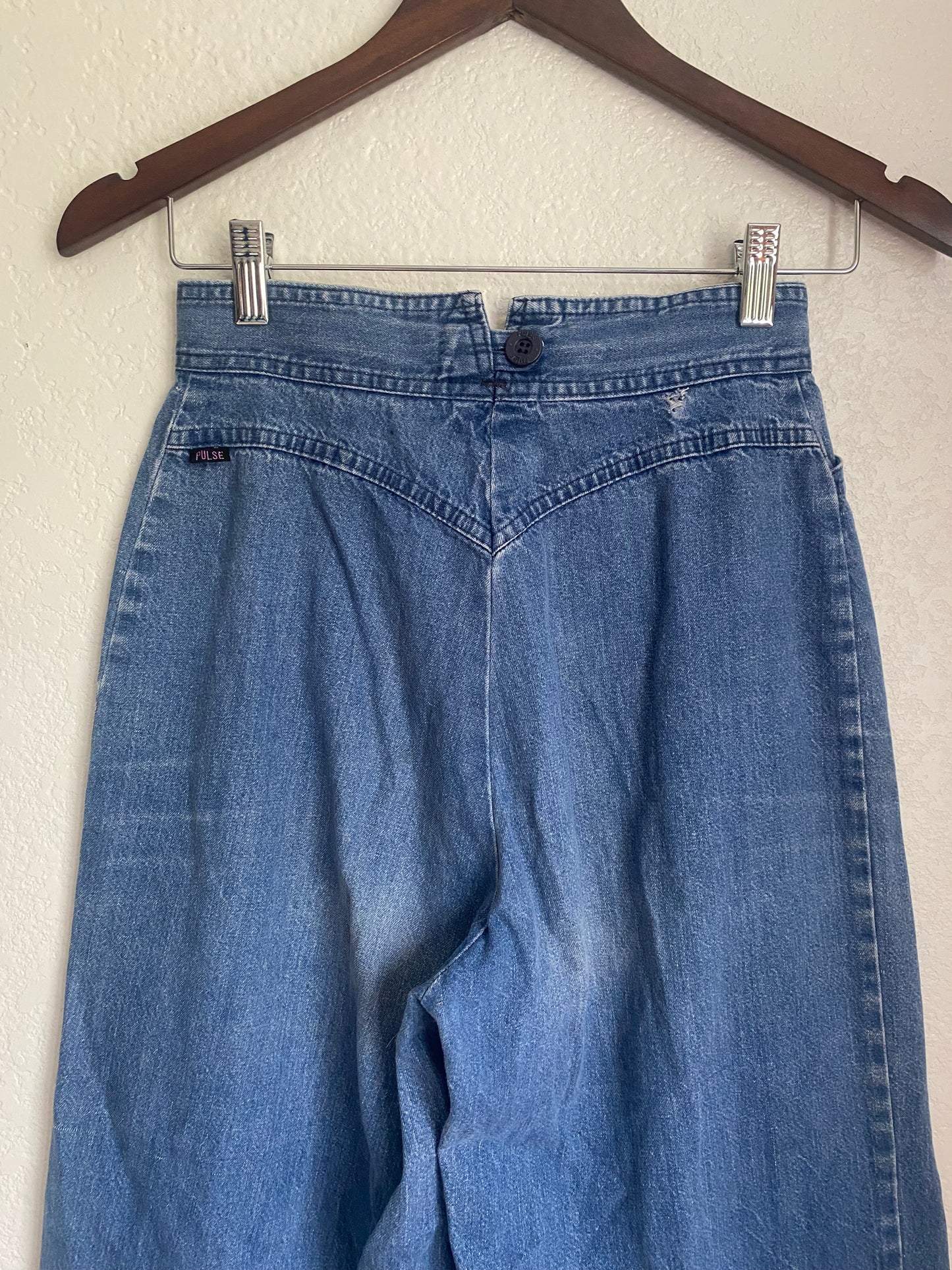 1970s Pulse Denim Bellbottom jeans 26x33
