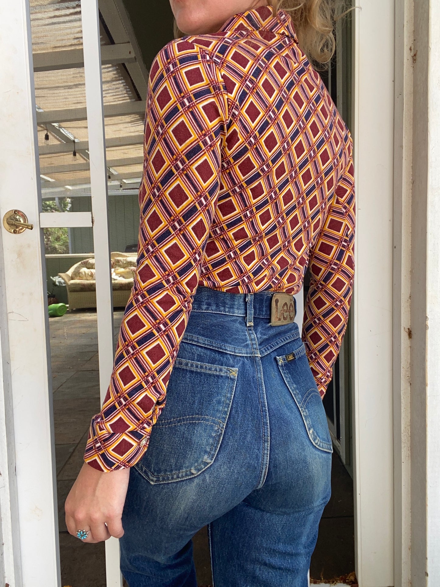 1970s Sears Bazaar Geometric Blouse