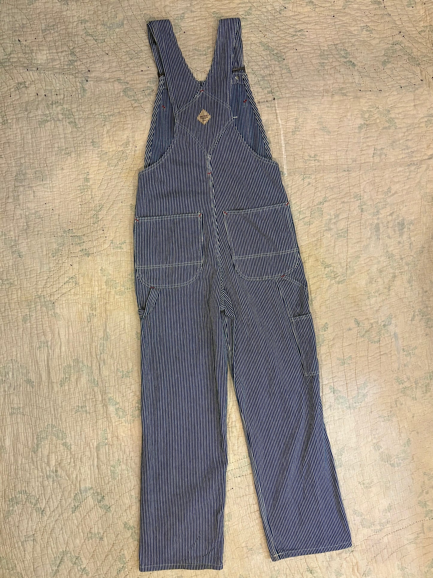 1990s Big Mac Hickory Stripe squarebak Overalls 34 x 32