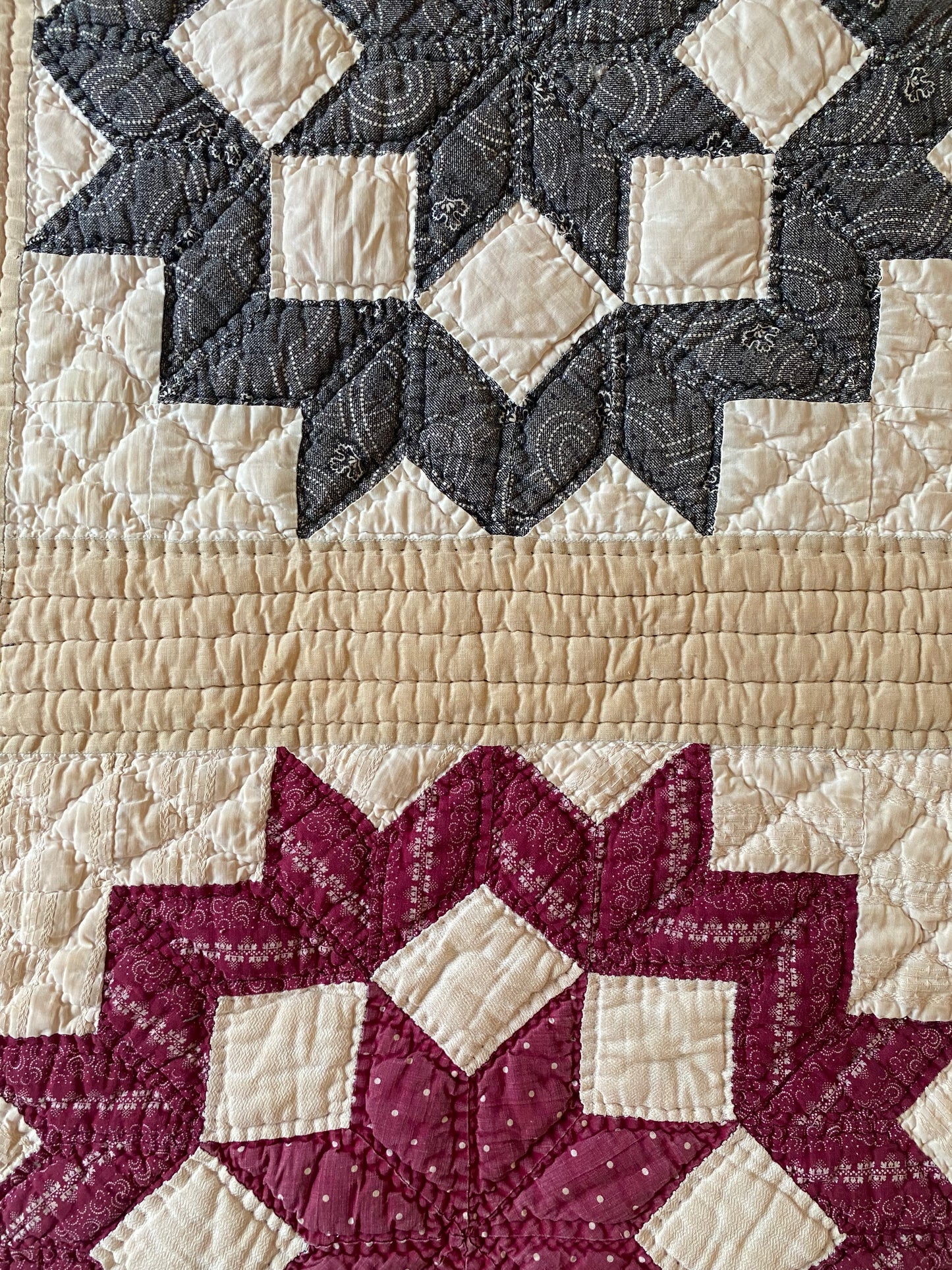 Antique 1910 Broken Star Quilt