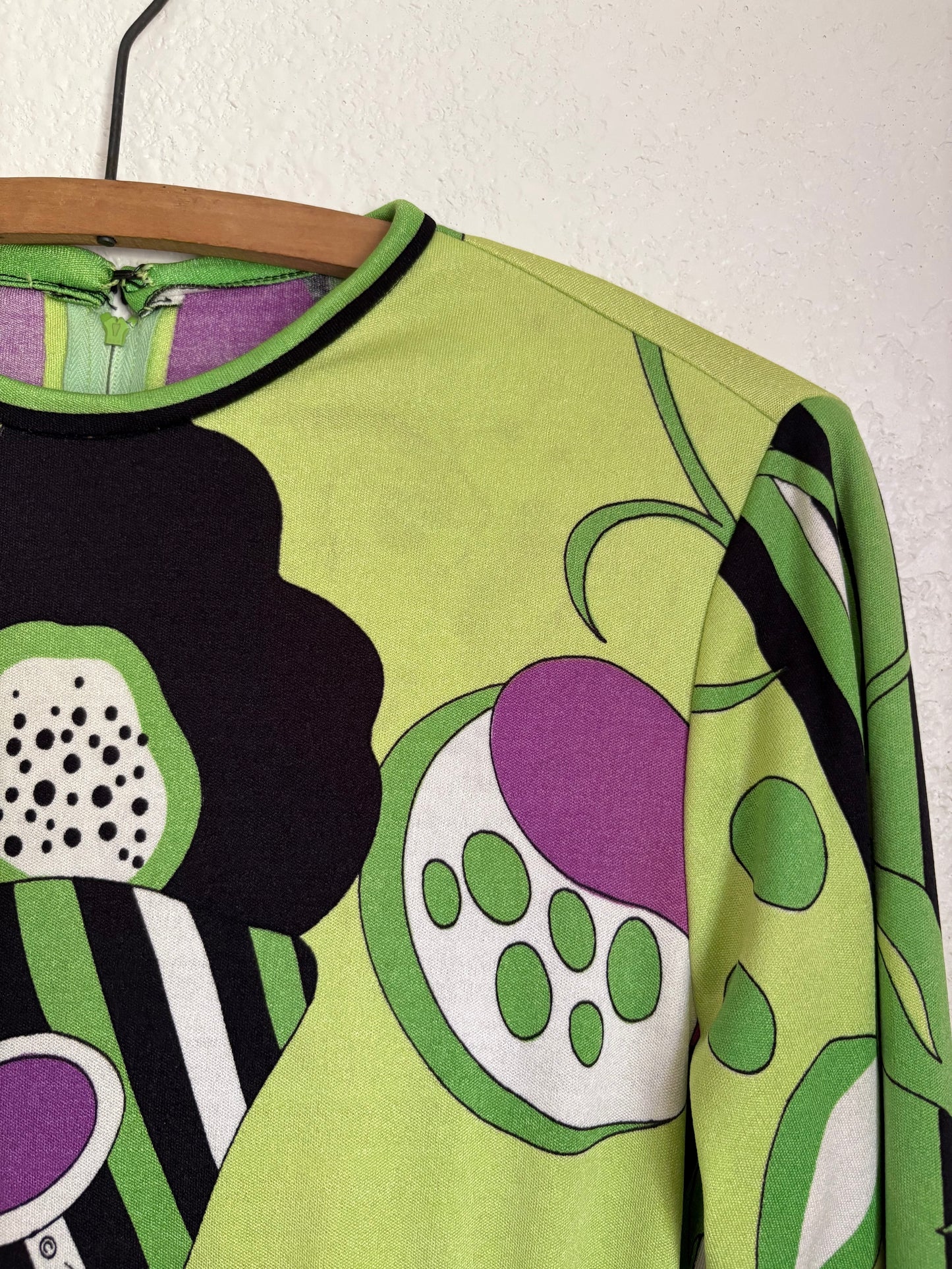 1970s Paganne Designer Mod Designer Op-Art Knit Dress