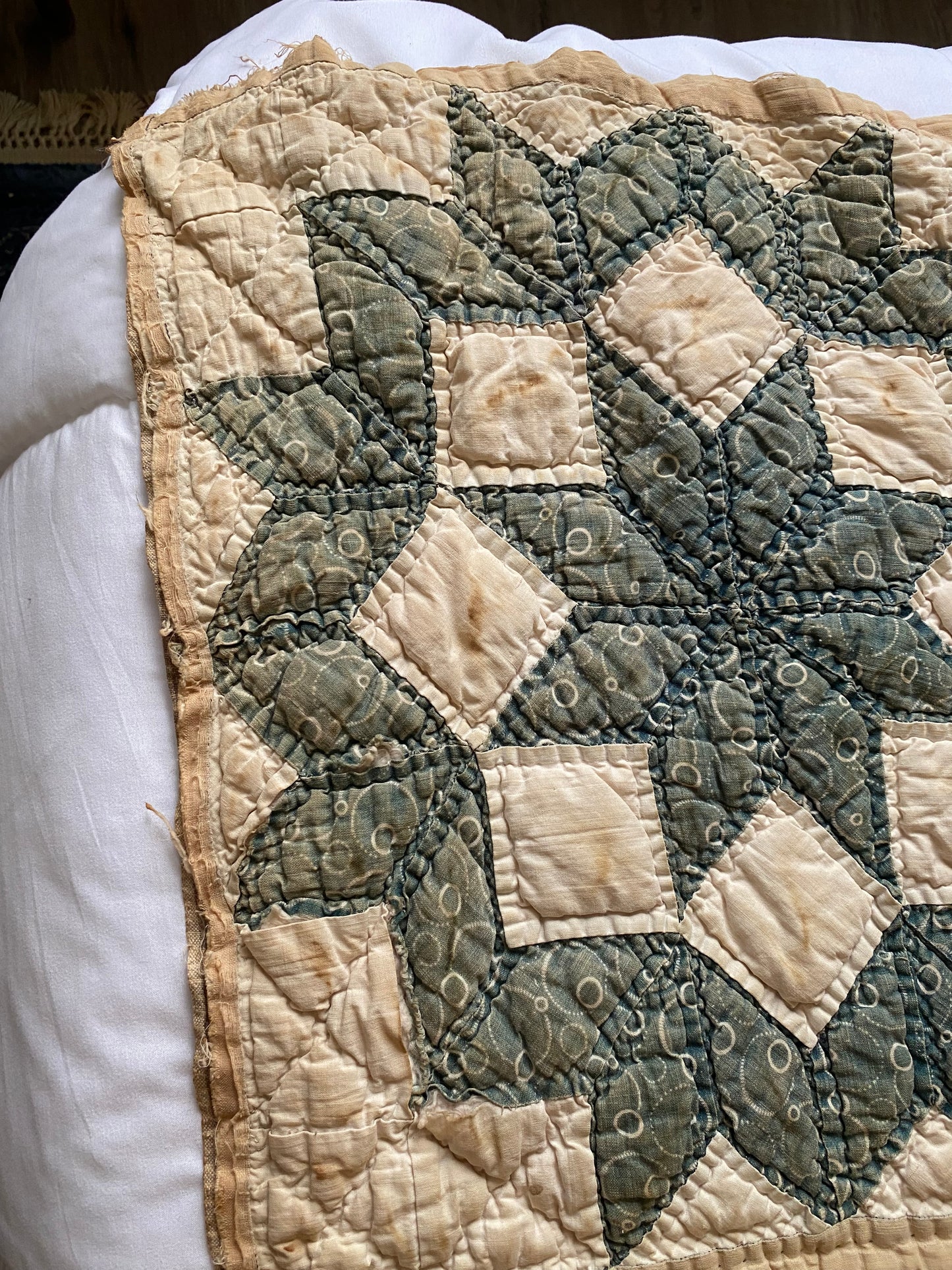 Antique 1910 Broken Star Quilt