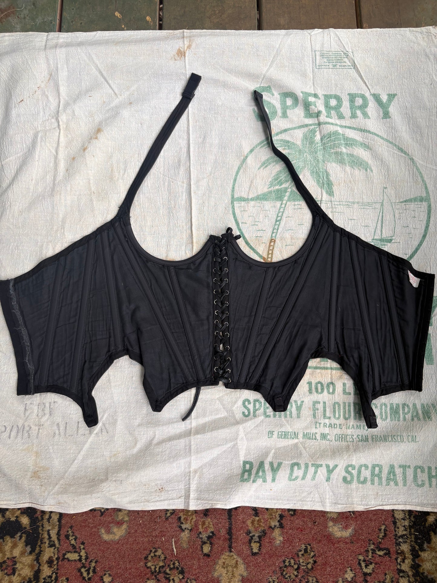 1980s Trashy Lingerie Leather Corset Bustier Halter Top Medium