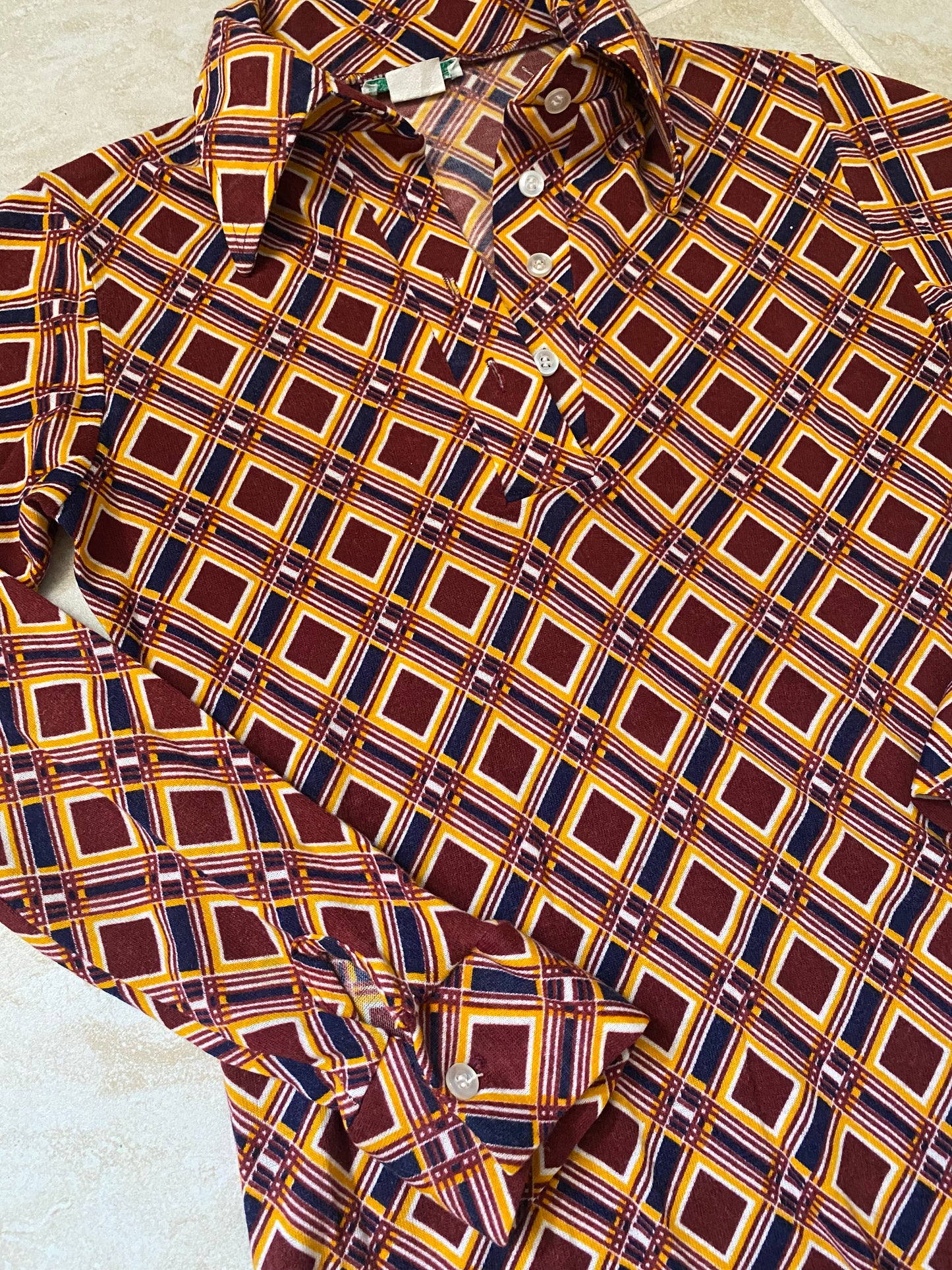 1970s Sears Bazaar Geometric Blouse