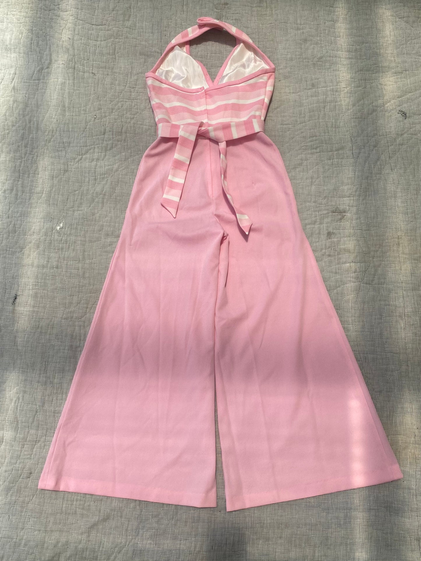 1970s Pink Halter Jumpsuit