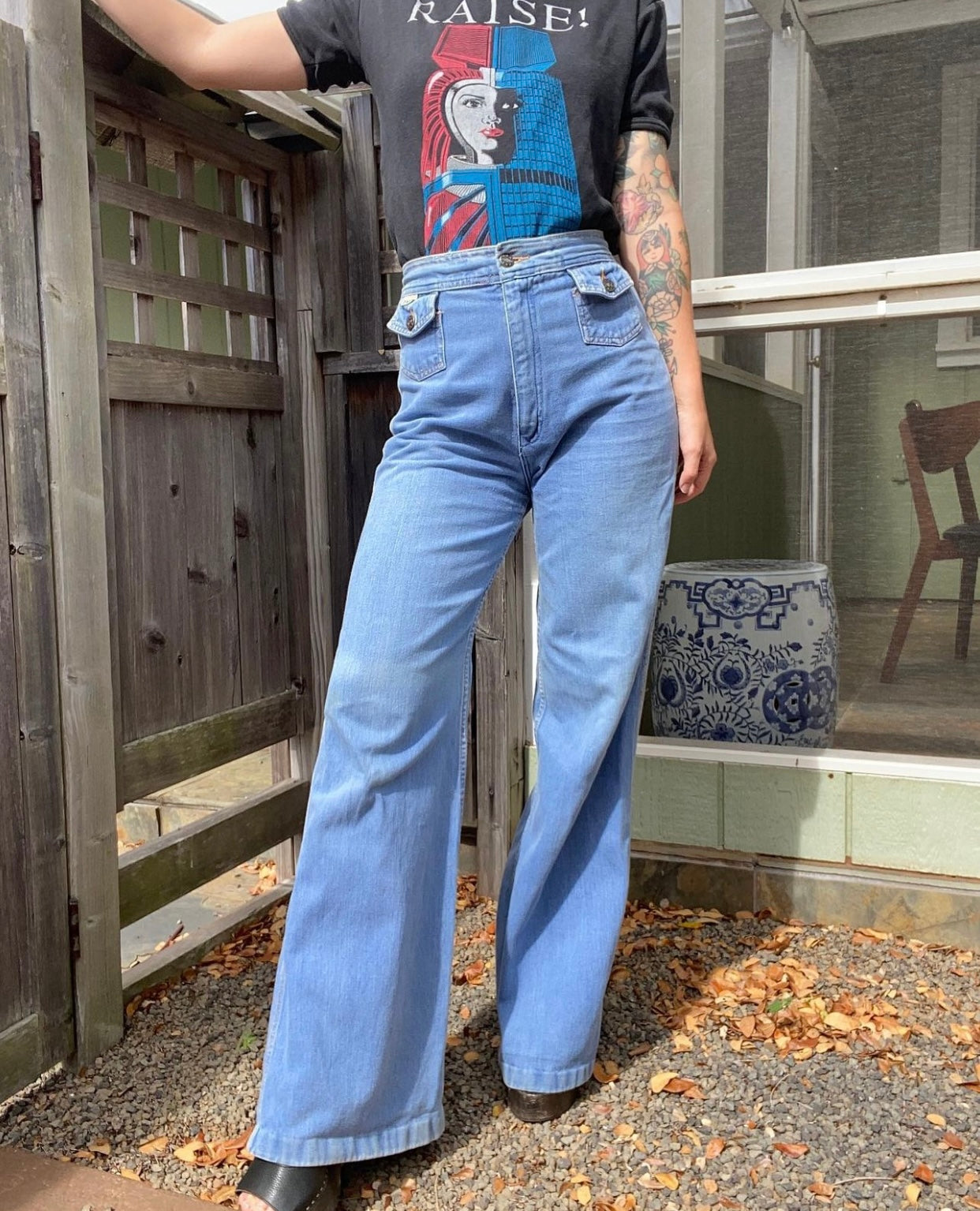 1970s Renard wide leg jeans 25" waist