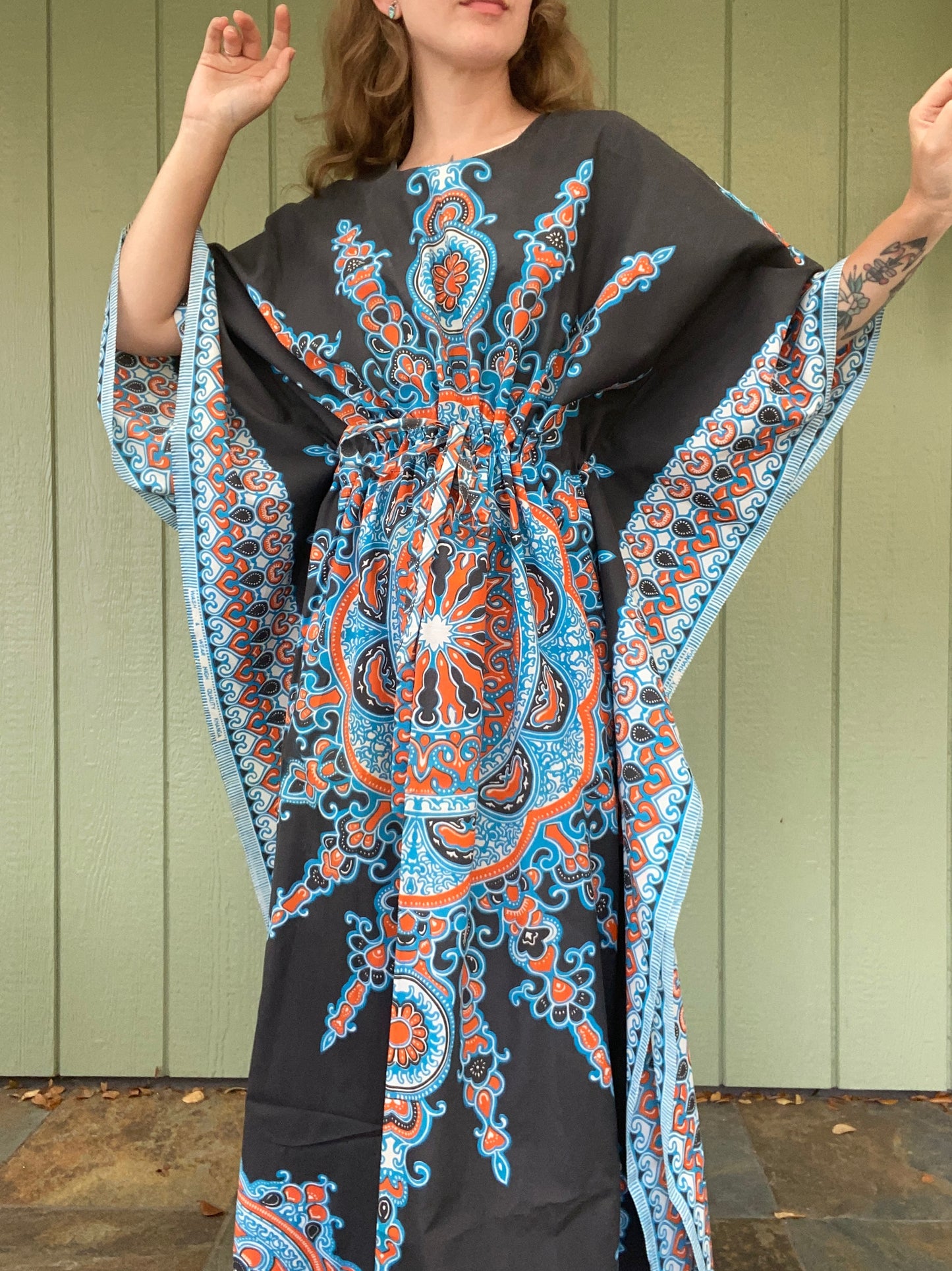 1970s Khanga Caftan Dress