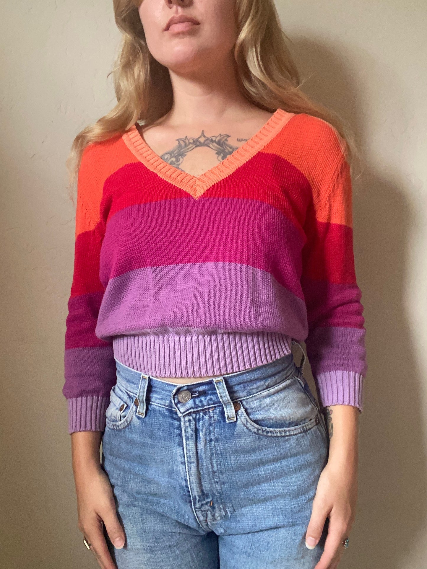 70s/80s Striped Sweater Blouse