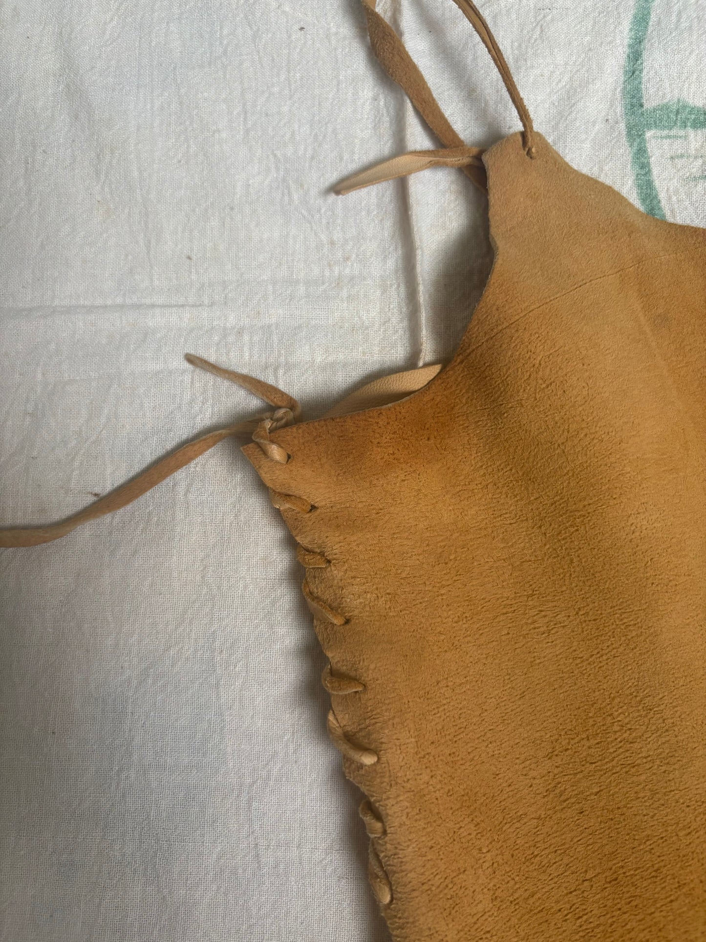 1970s Buck Skin Deer Leather Tank Top Small Medium