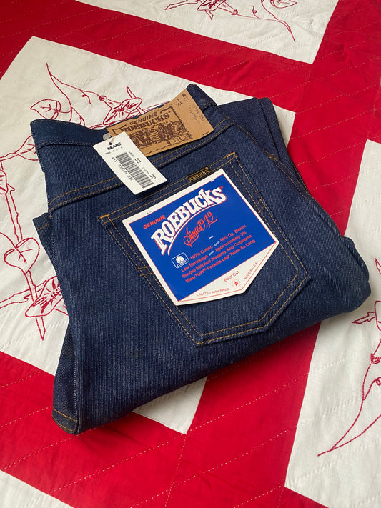 1980s Deadstock Sears Roebucks dark wash denim 33x30