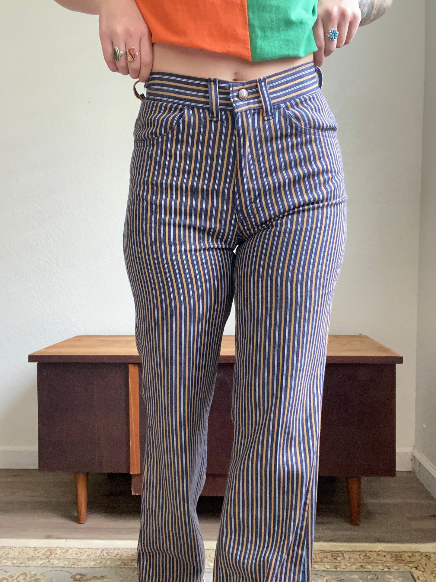 1970s Levi’s for Gals big E Striped Denim Jeans